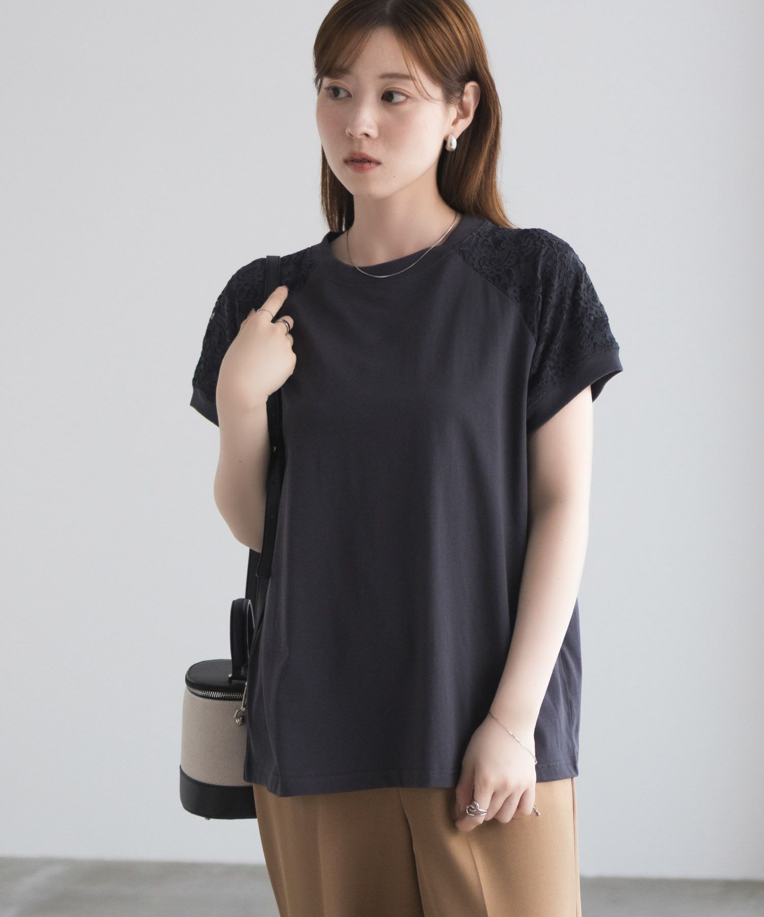 nAvy  ショルダーレースTシャツ レディース メール便 対応商品商品サムネイル-5