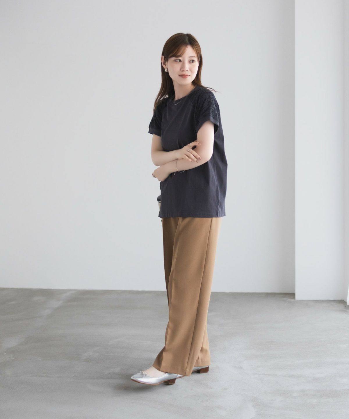 nAvy ショルダーレースTシャツ レディース ネコポス 対応商品