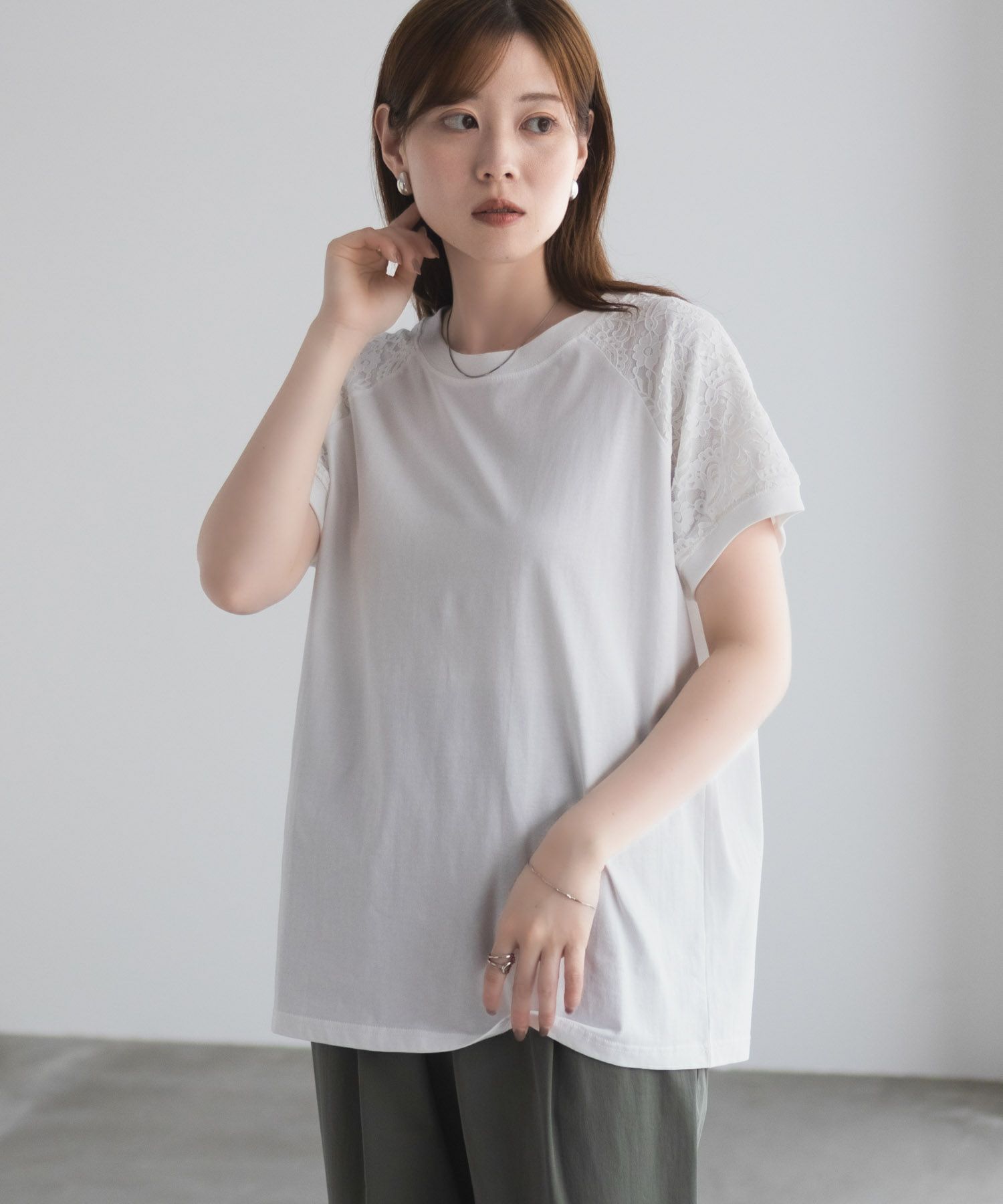 nAvy ショルダーレースTシャツ レディース ネコポス 対応商品