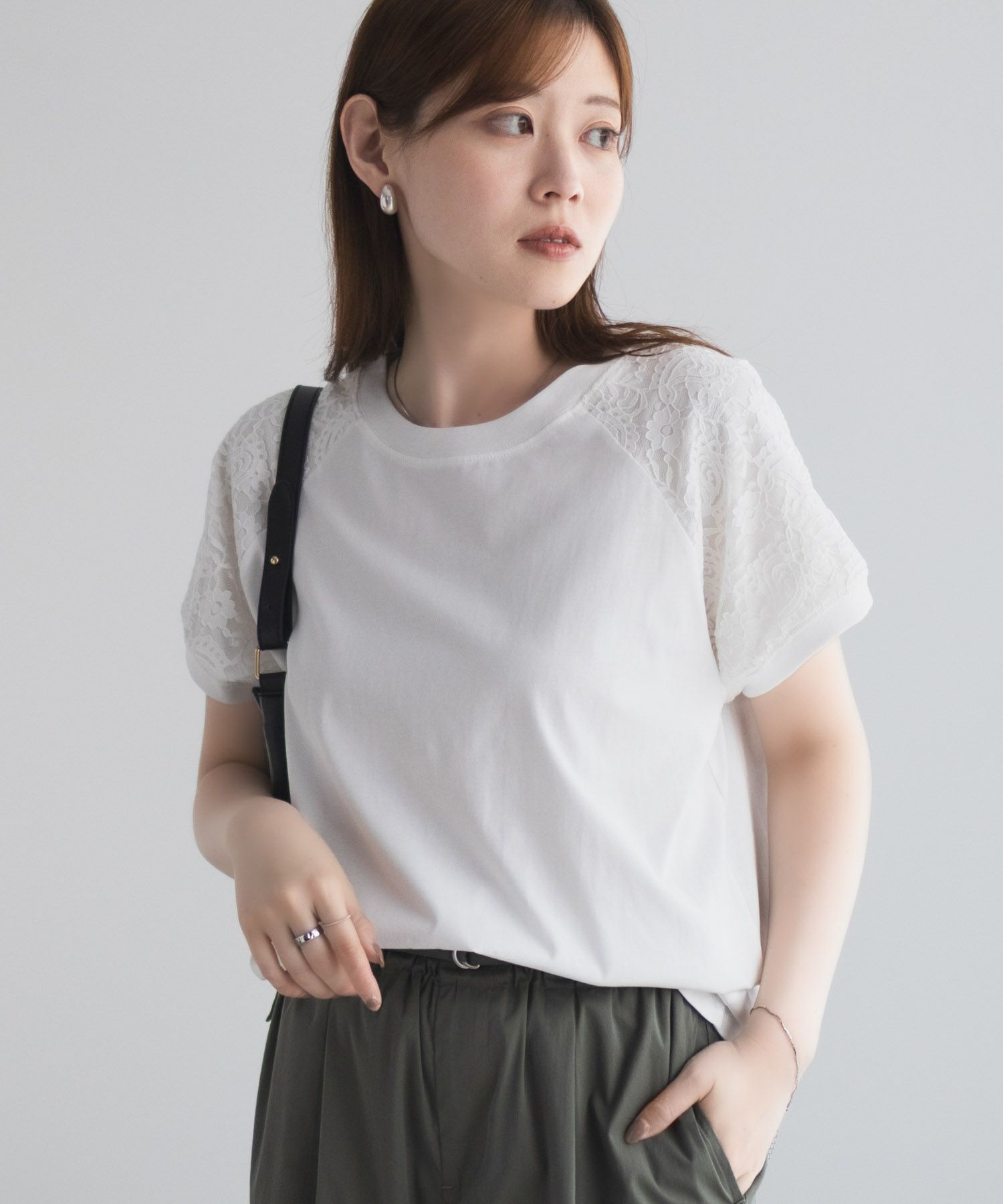 nAvy ショルダーレースTシャツ レディース ネコポス 対応商品