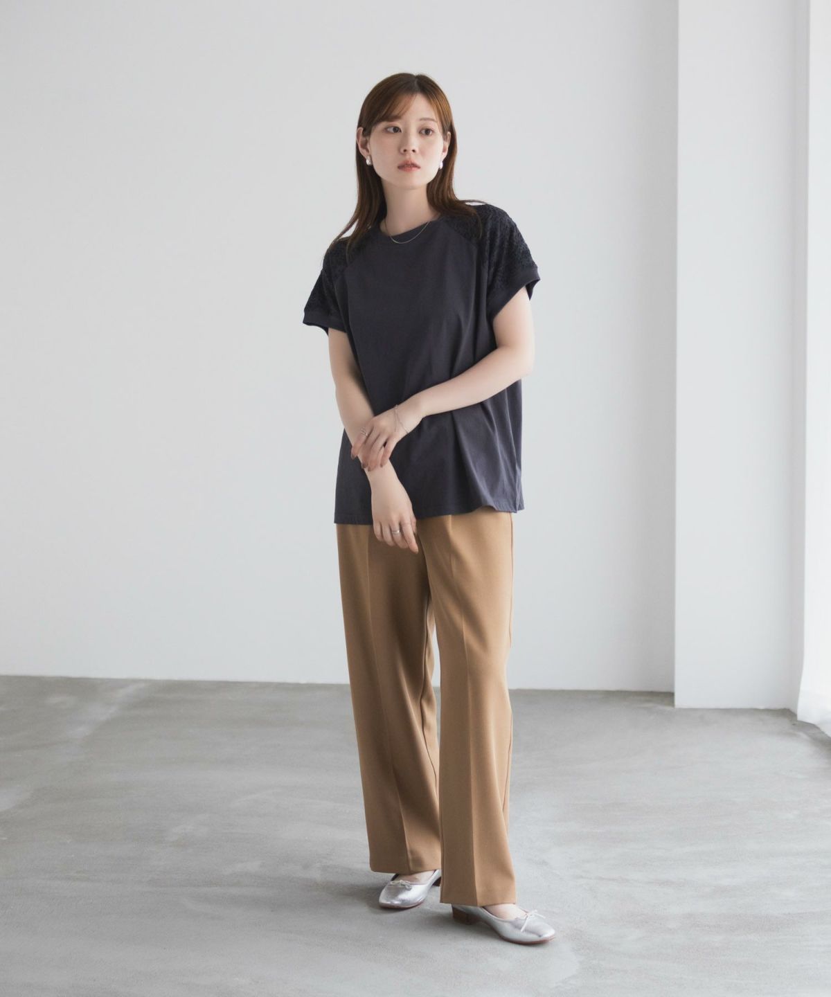 nAvy ショルダーレースTシャツ レディース ネコポス 対応商品