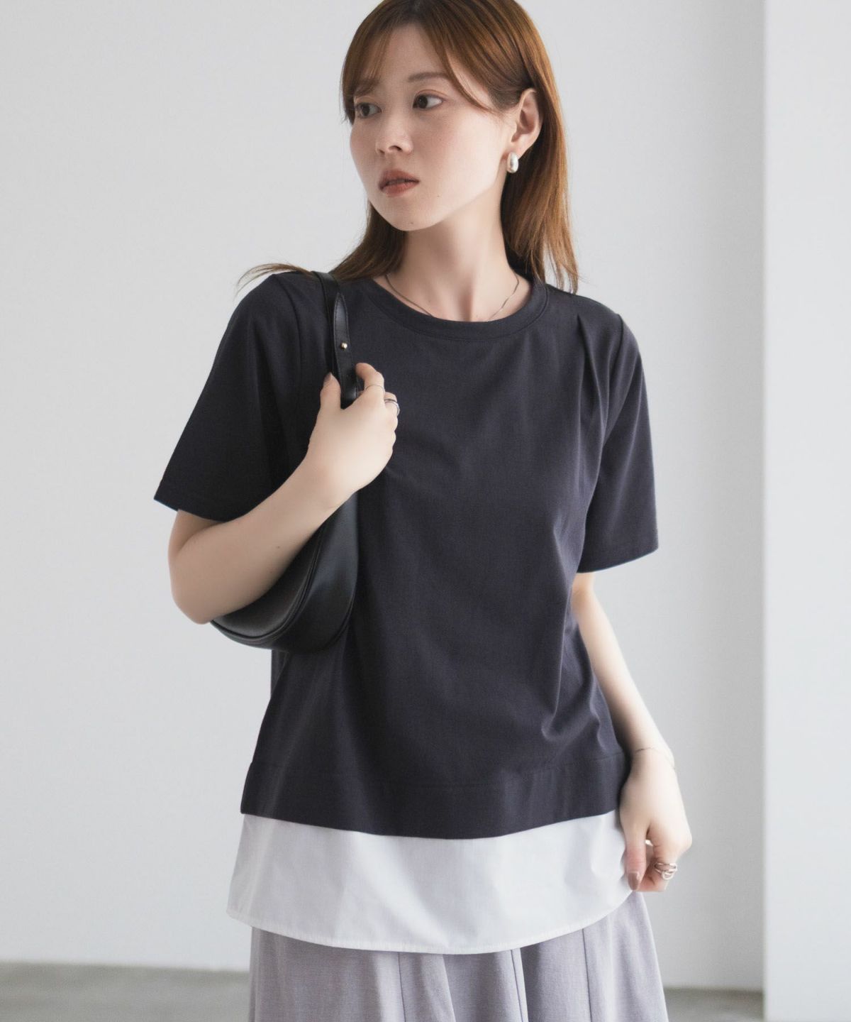 nAvy 時短 裾異素材切替プルオーバー レディース ネコポス 対応商品