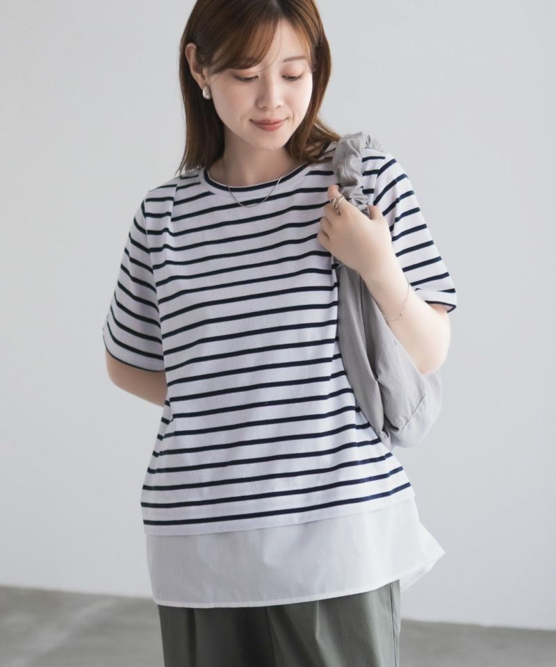 nAvy 時短 裾異素材切替プルオーバー レディース メール便 対応商品商品画像-5