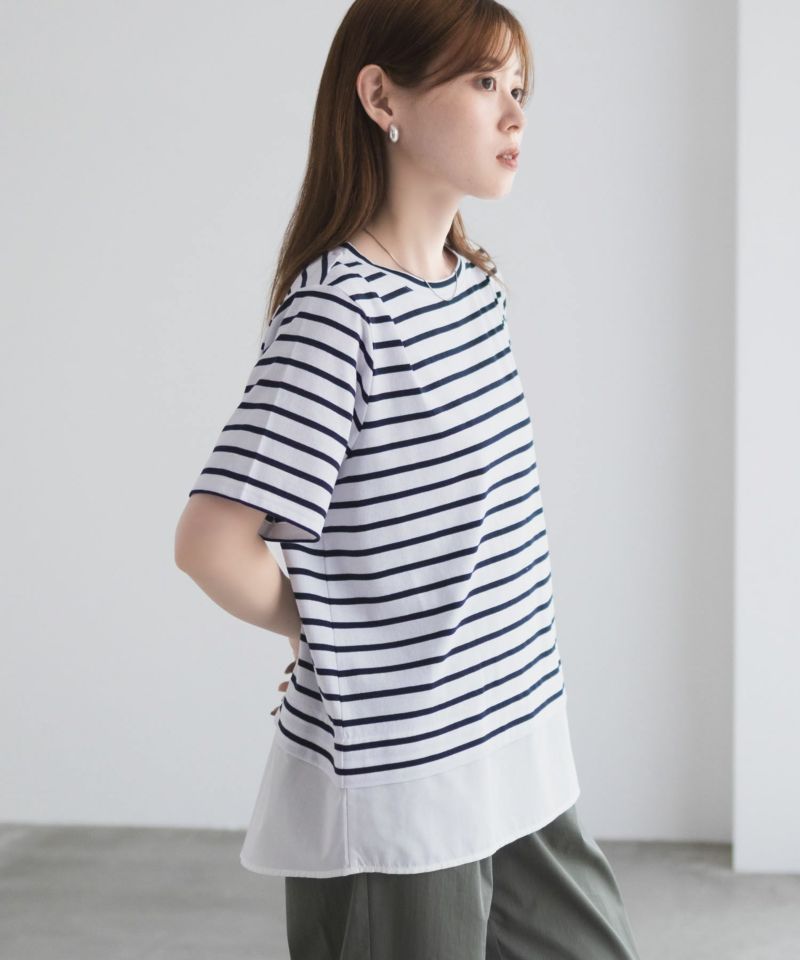 nAvy  時短 裾異素材切替プルオーバー レディース メール便 対応商品商品画像-8