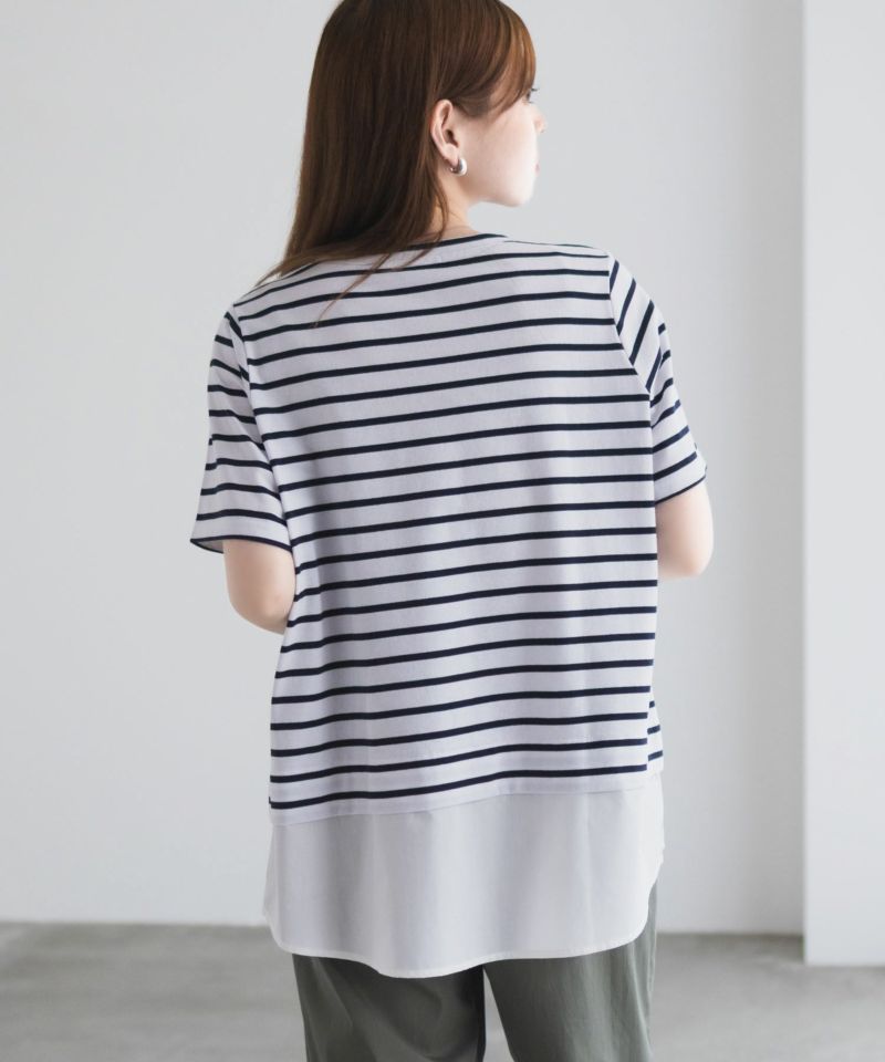 nAvy 時短 裾異素材切替プルオーバー レディース メール便 対応商品商品画像-9