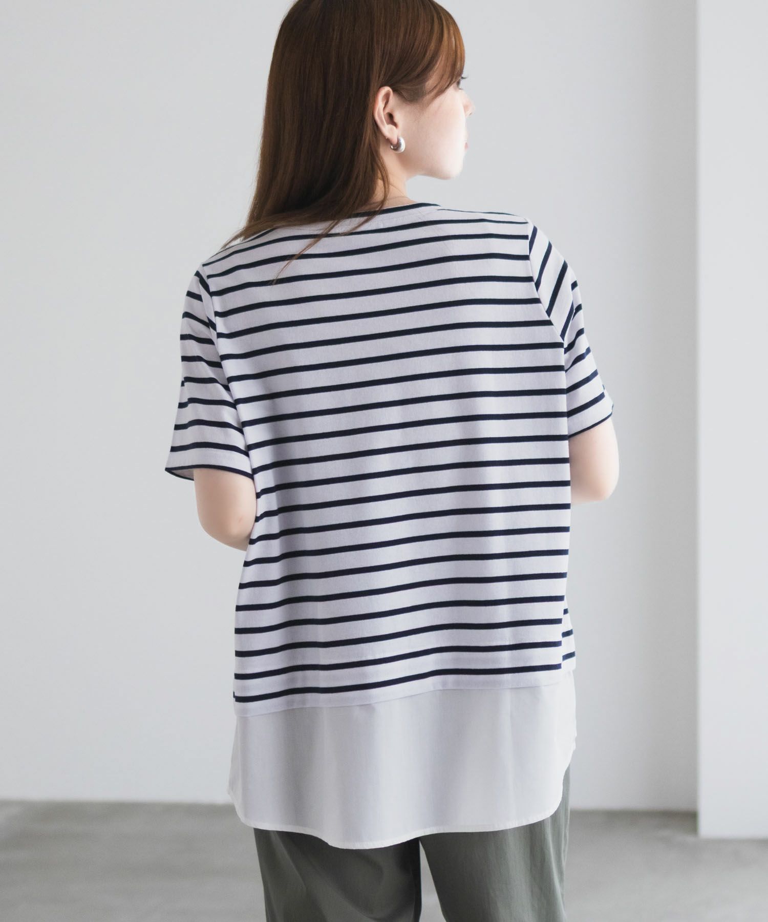 nAvy 時短 裾異素材切替プルオーバー レディース メール便 対応商品商品画像-9