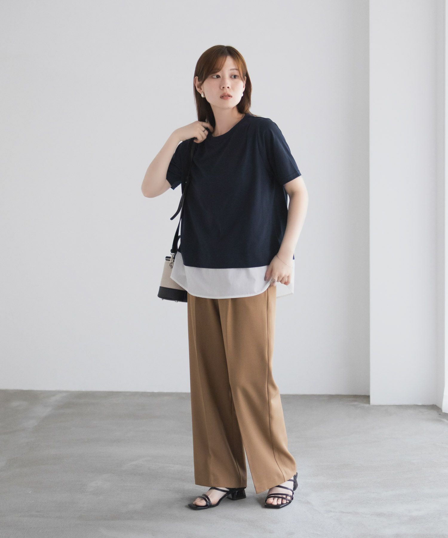 nAvy 時短 裾異素材切替プルオーバー レディース メール便 対応商品商品画像-18