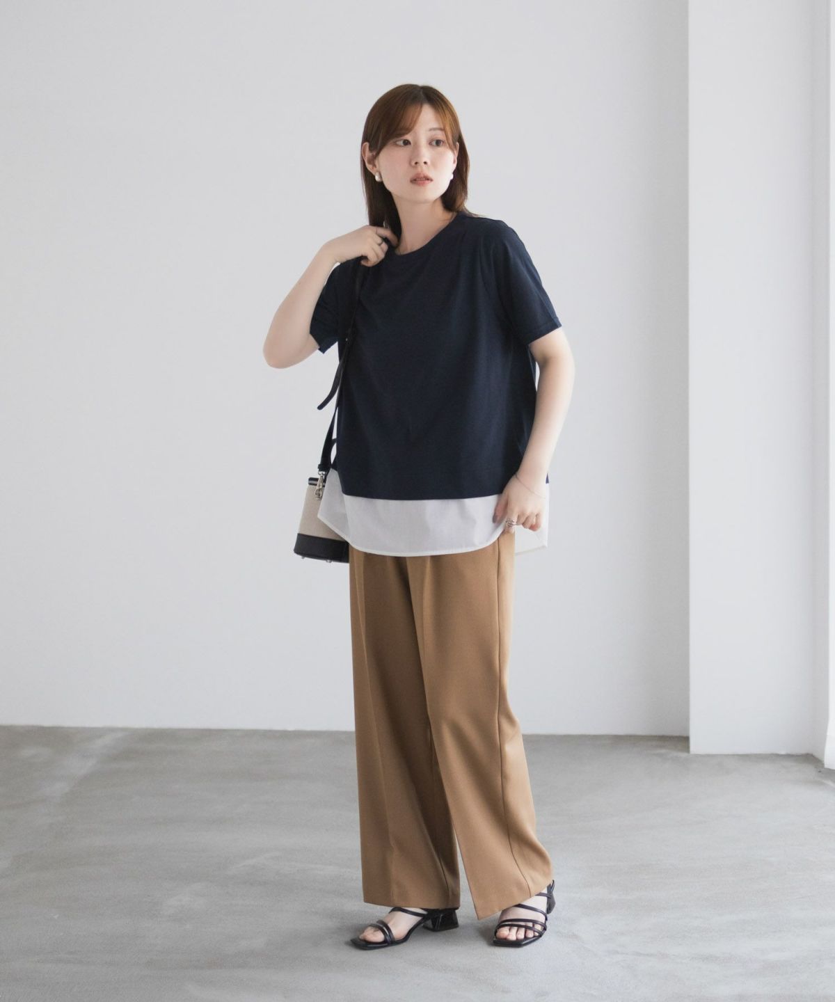 nAvy 時短 裾異素材切替プルオーバー レディース ネコポス 対応商品