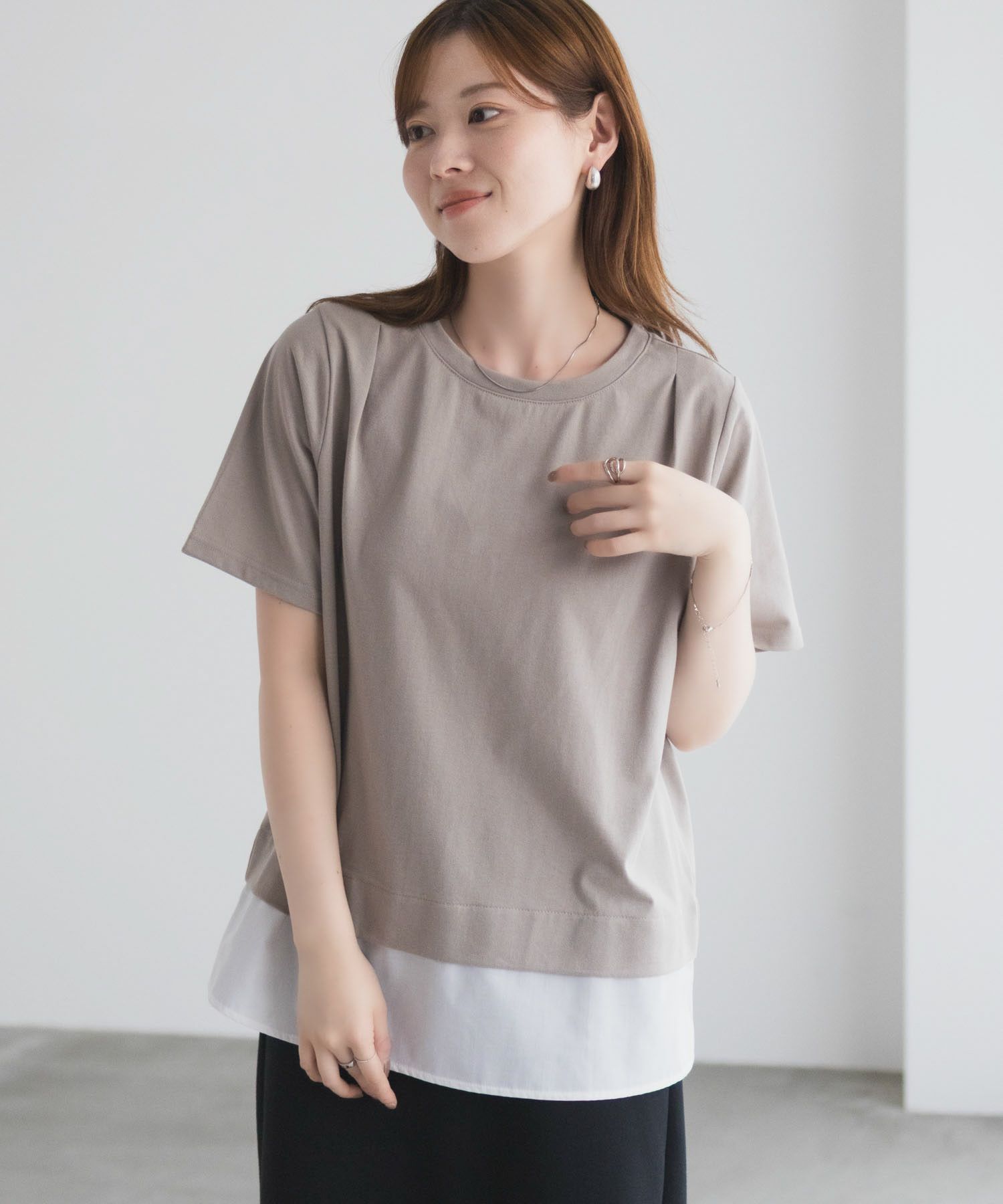 nAvy  時短 裾異素材切替プルオーバー レディース メール便 対応商品商品画像-20