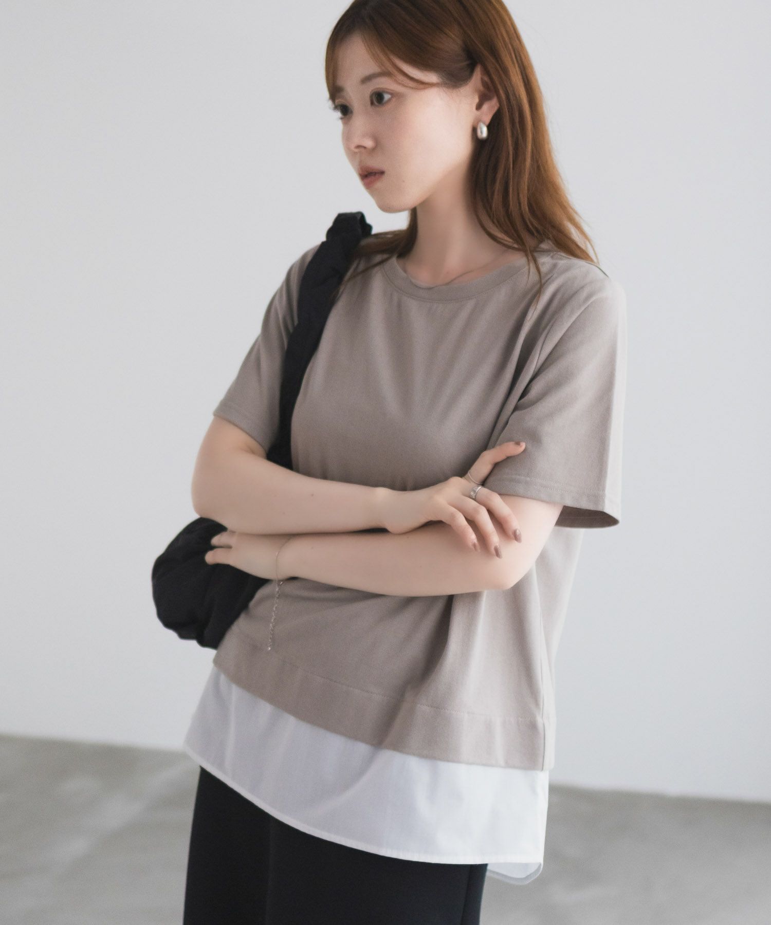 nAvy  時短 裾異素材切替プルオーバー レディース メール便 対応商品商品画像-21