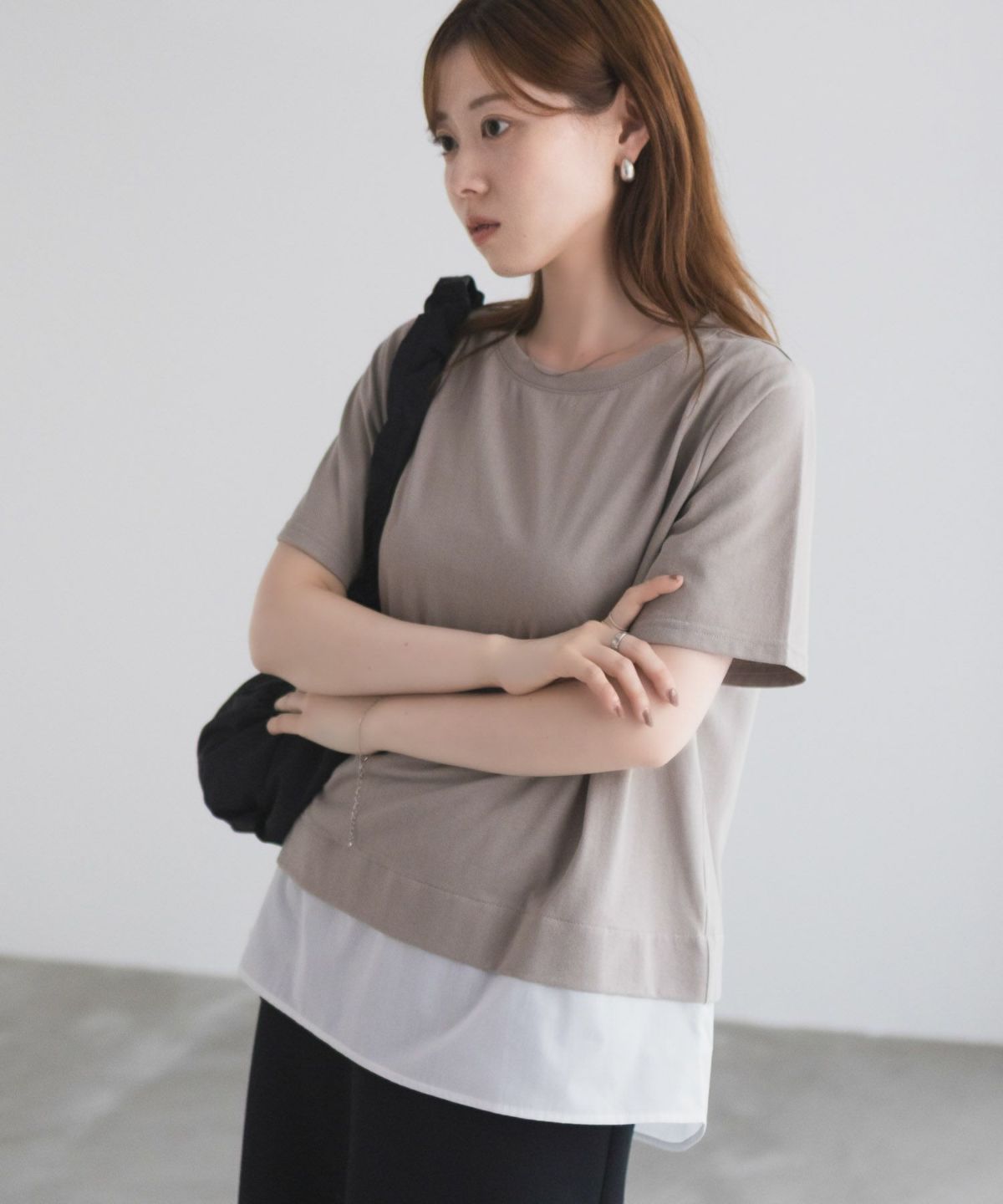 nAvy 時短 裾異素材切替プルオーバー レディース ネコポス 対応商品