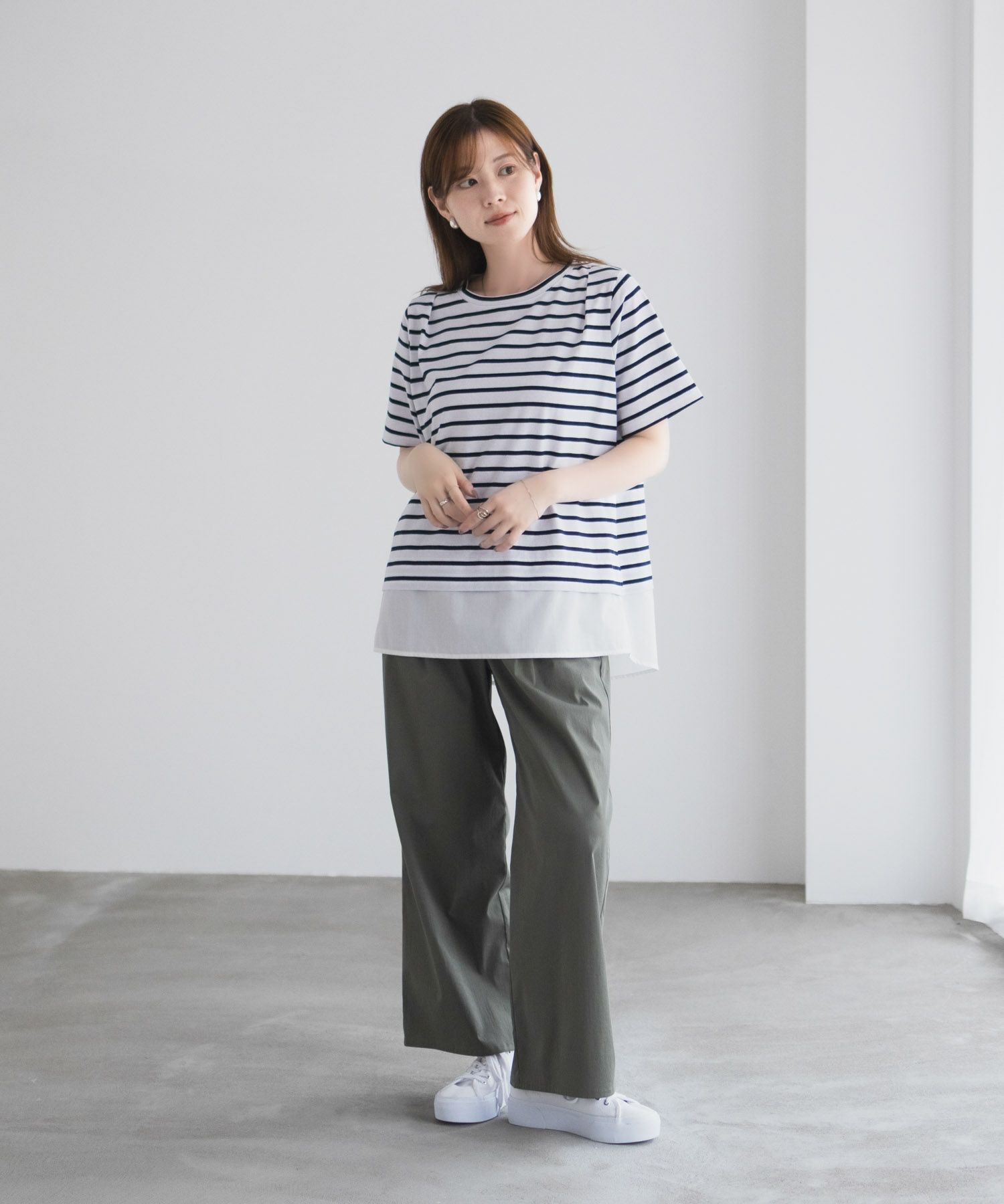 nAvy 時短 裾異素材切替プルオーバー レディース メール便 対応商品商品画像-34