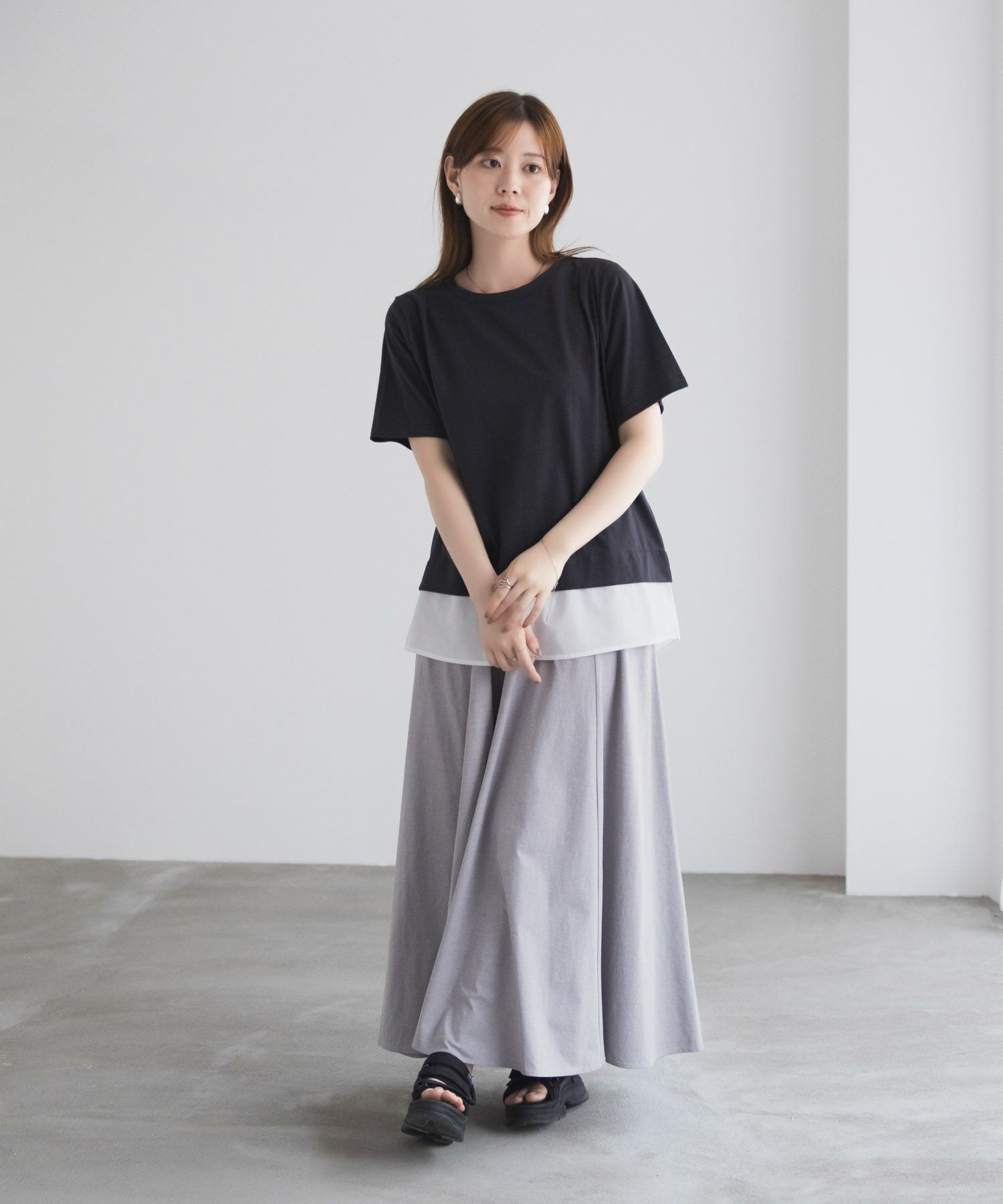 nAvy 時短 裾異素材切替プルオーバー レディース メール便 対応商品商品画像-35