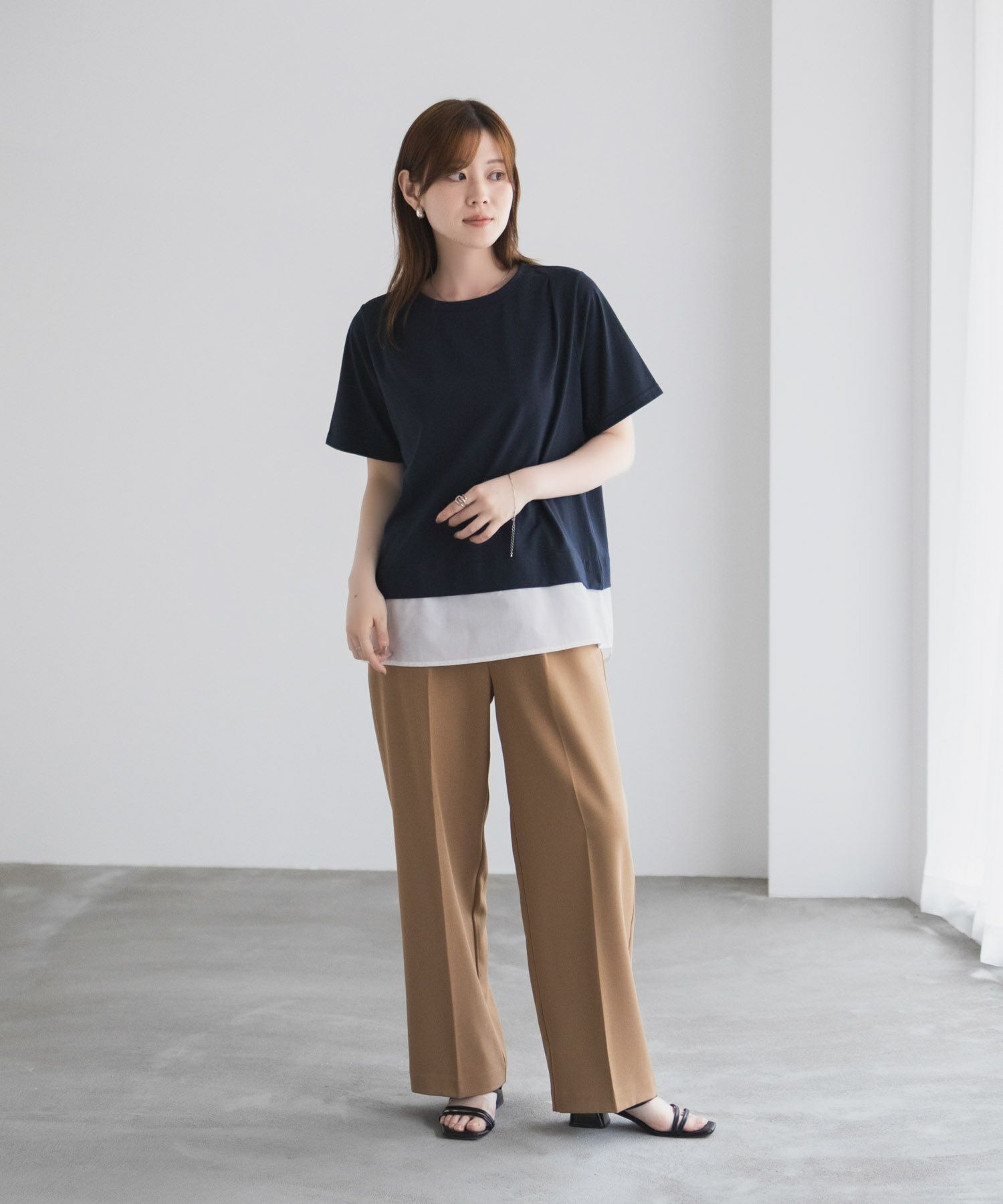 nAvy  時短 裾異素材切替プルオーバー レディース メール便 対応商品商品画像-36