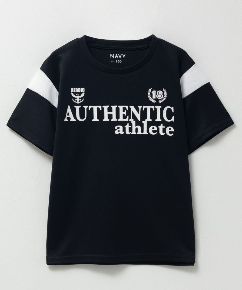 NAVY  肩切替配色Tシャツ キッズ メール便 対応商品商品画像-1