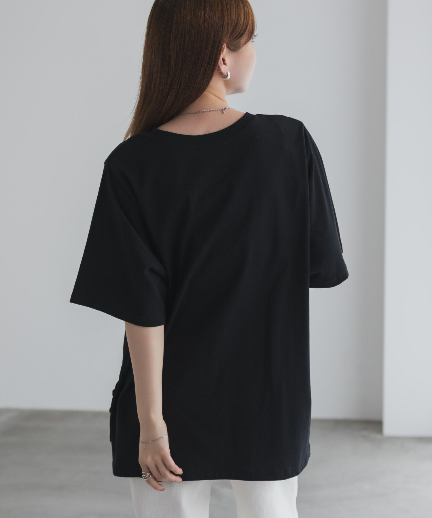 nAvy 裾ボタンオーバーTシャツ レディース ネコポス 対応商品