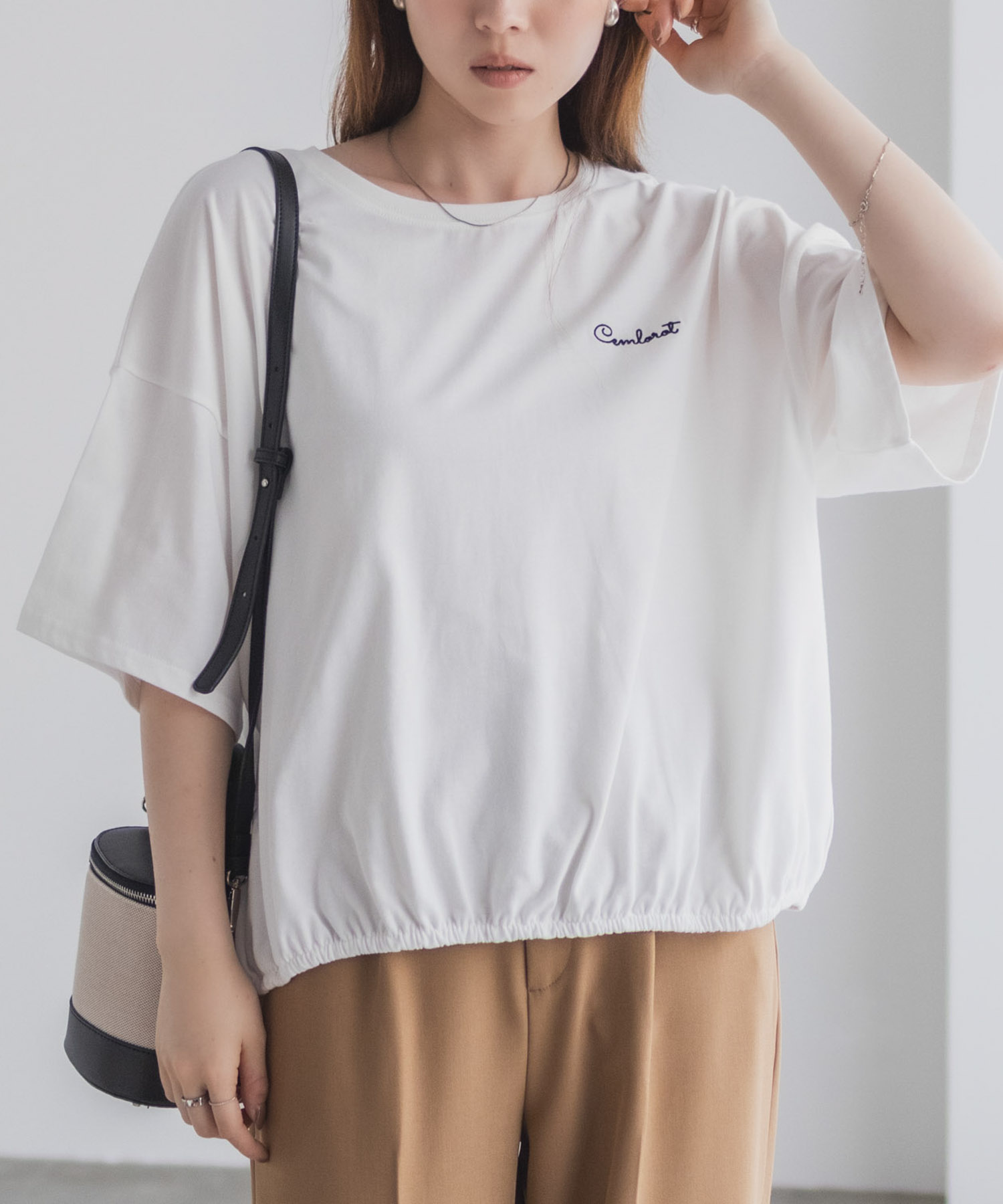 NAVY nAvy 裾ゴムバルーンTシャツ レディース