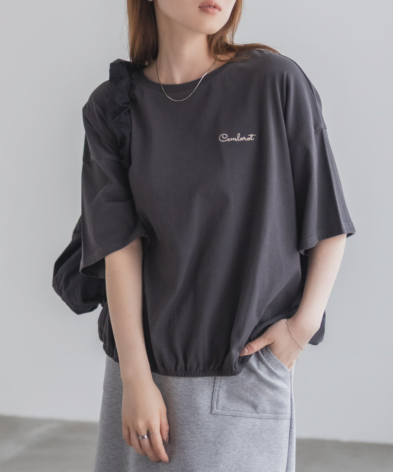 nAvy  裾ゴムバルーンTシャツ レディース メール便 対応商品商品画像-2
