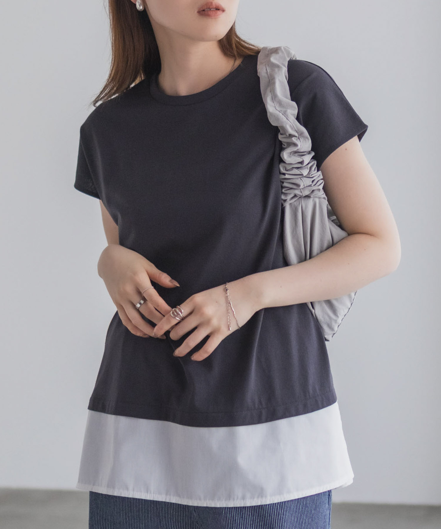 nAvy  時短 異素材フレンチプルオーバー レディース メール便 対応商品商品画像-2