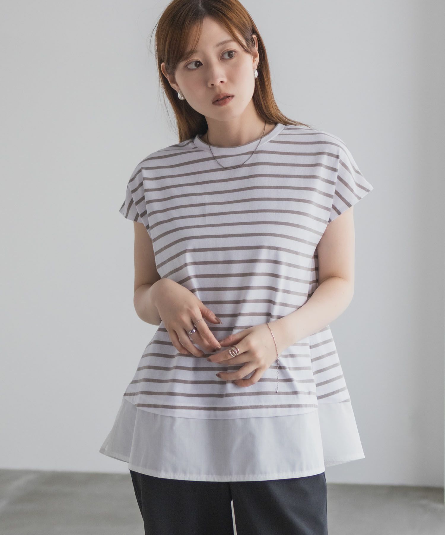 nAvy  時短 異素材フレンチプルオーバー レディース メール便 対応商品商品画像-5