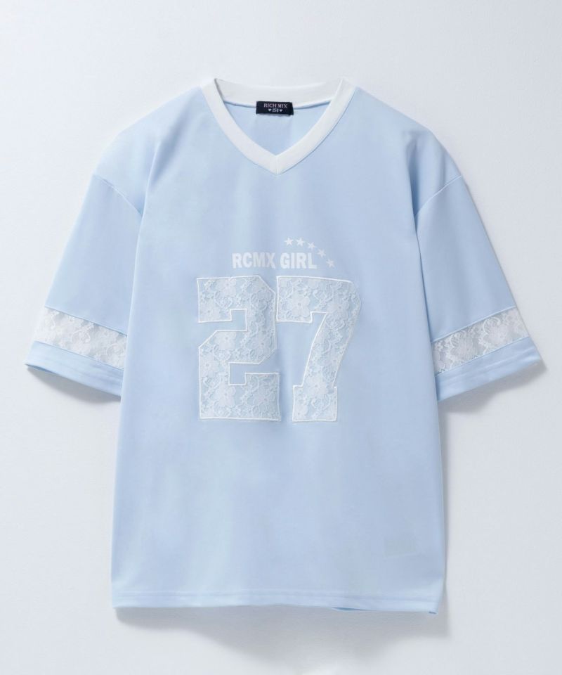 RICH MIX  ユニフォーム風ナンバリングBIGTシャツ キッズ メール便 対応商品商品画像-3