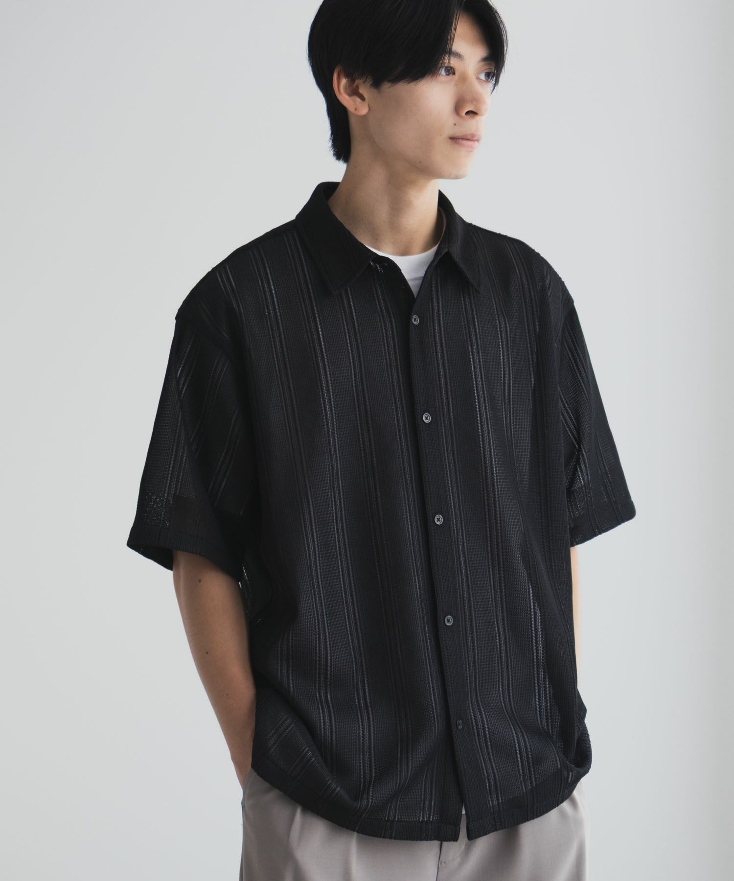 URBAN COLLECTION レースレギュラーシャツ メンズ