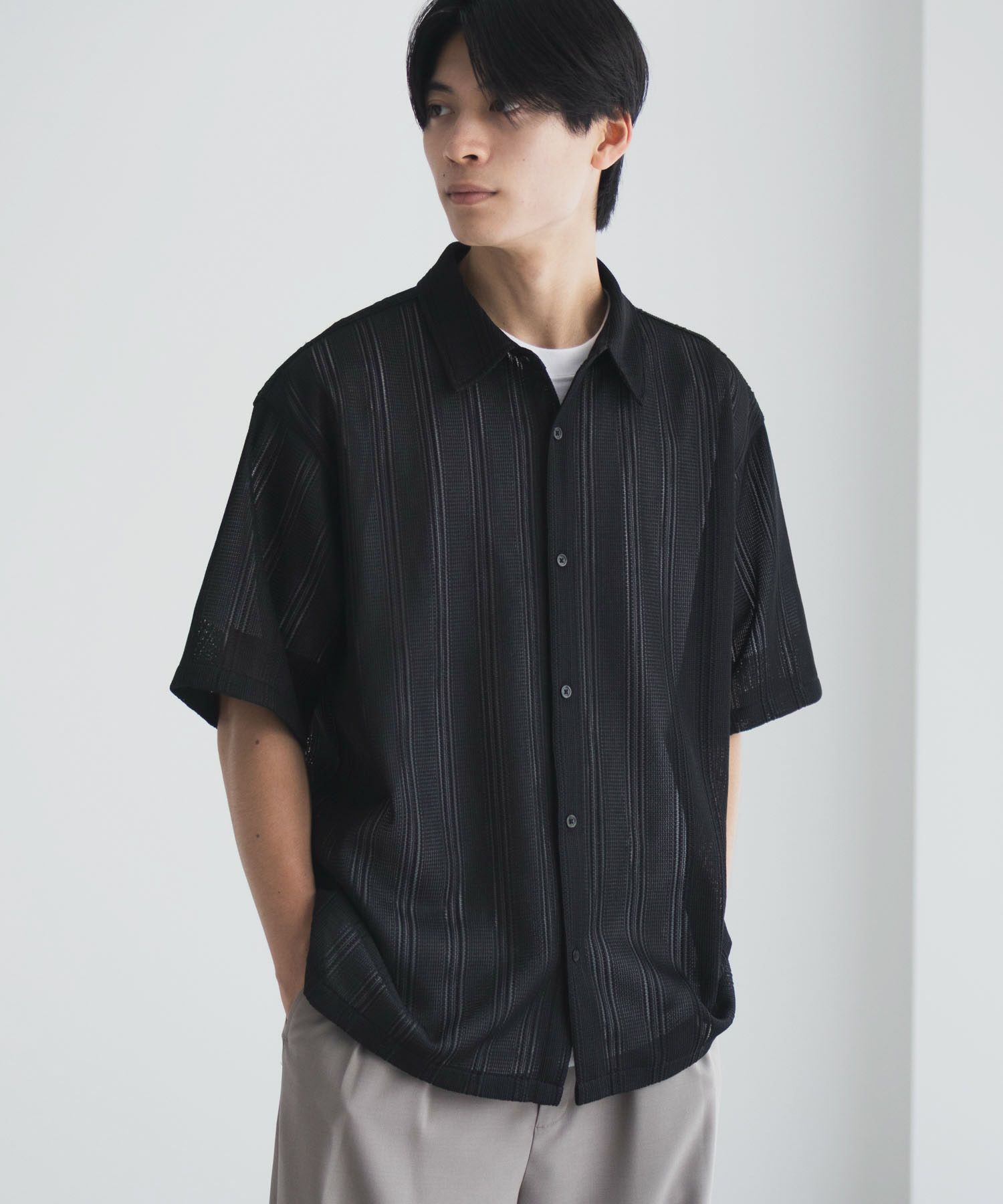 URBAN COLLECTION レースレギュラーシャツ メンズ