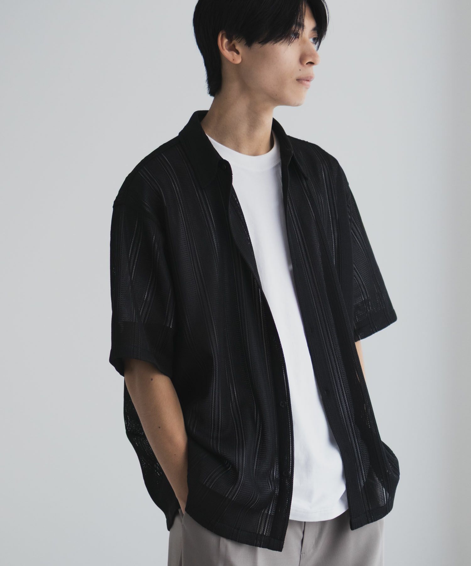 URBAN COLLECTION レースレギュラーシャツ メンズ