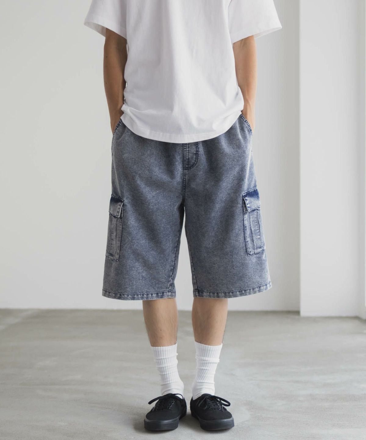 NAVY デニムカーゴショートパンツ メンズ