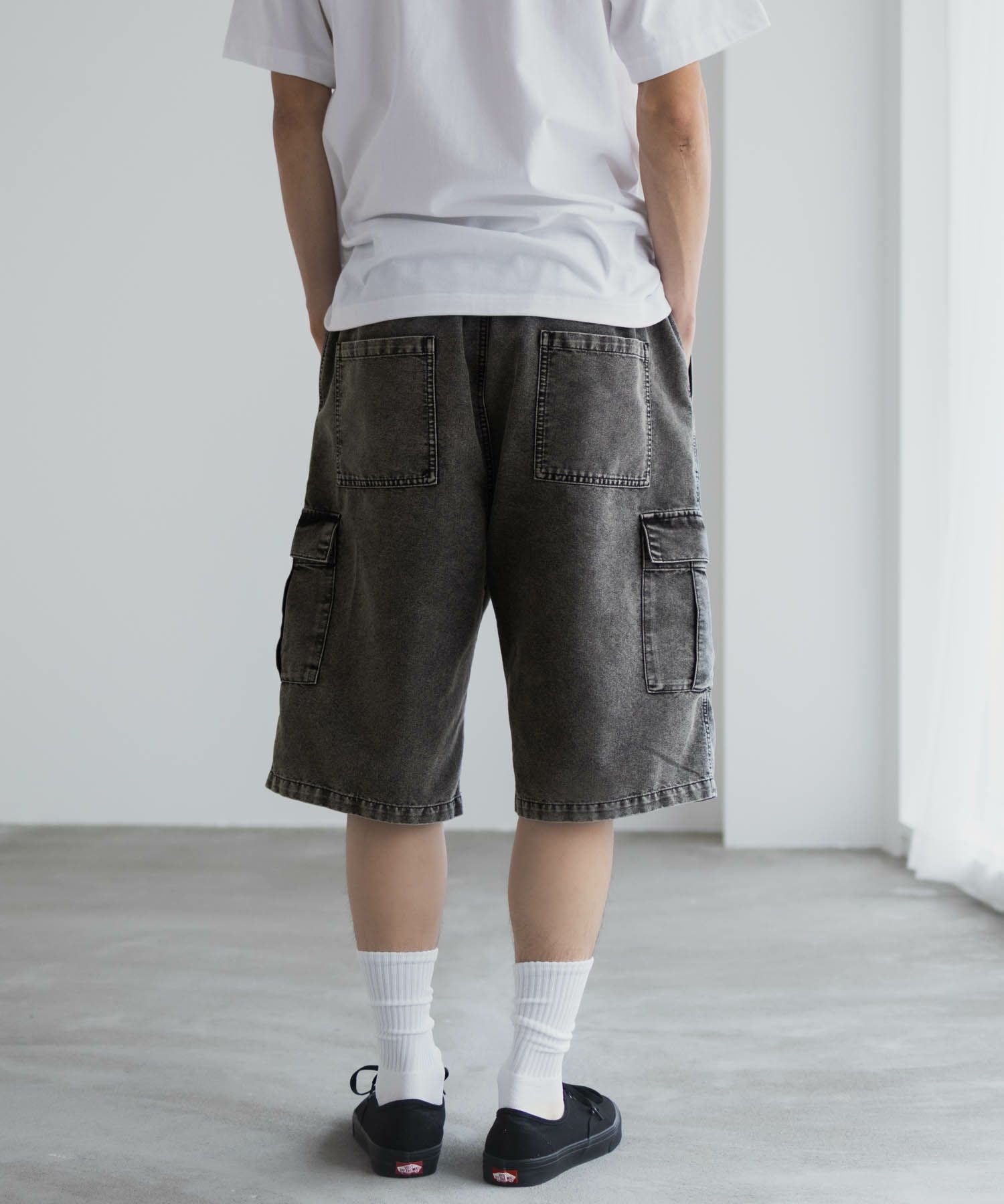NAVY デニムカーゴショートパンツ メンズ