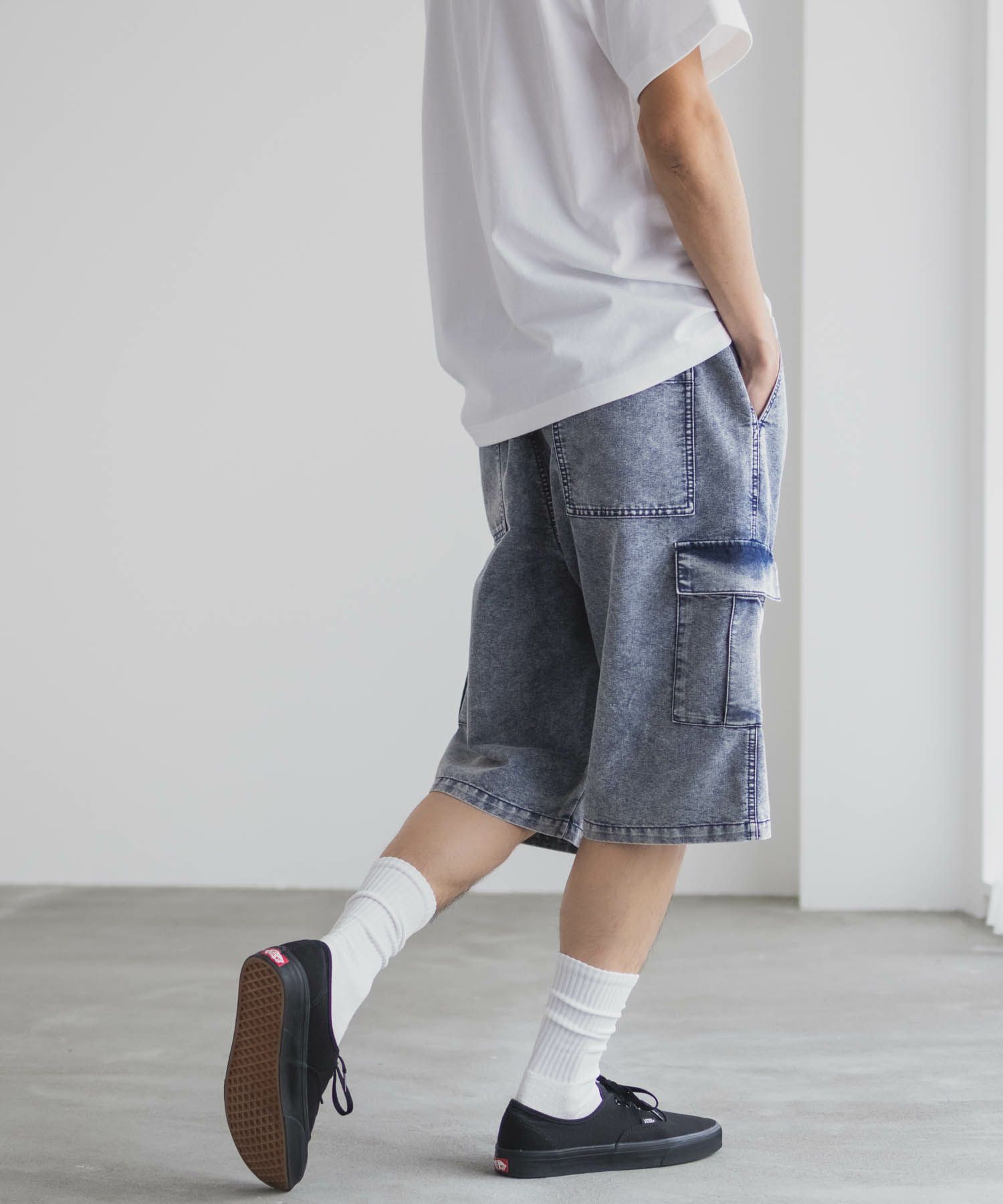 NAVY デニムカーゴショートパンツ メンズ