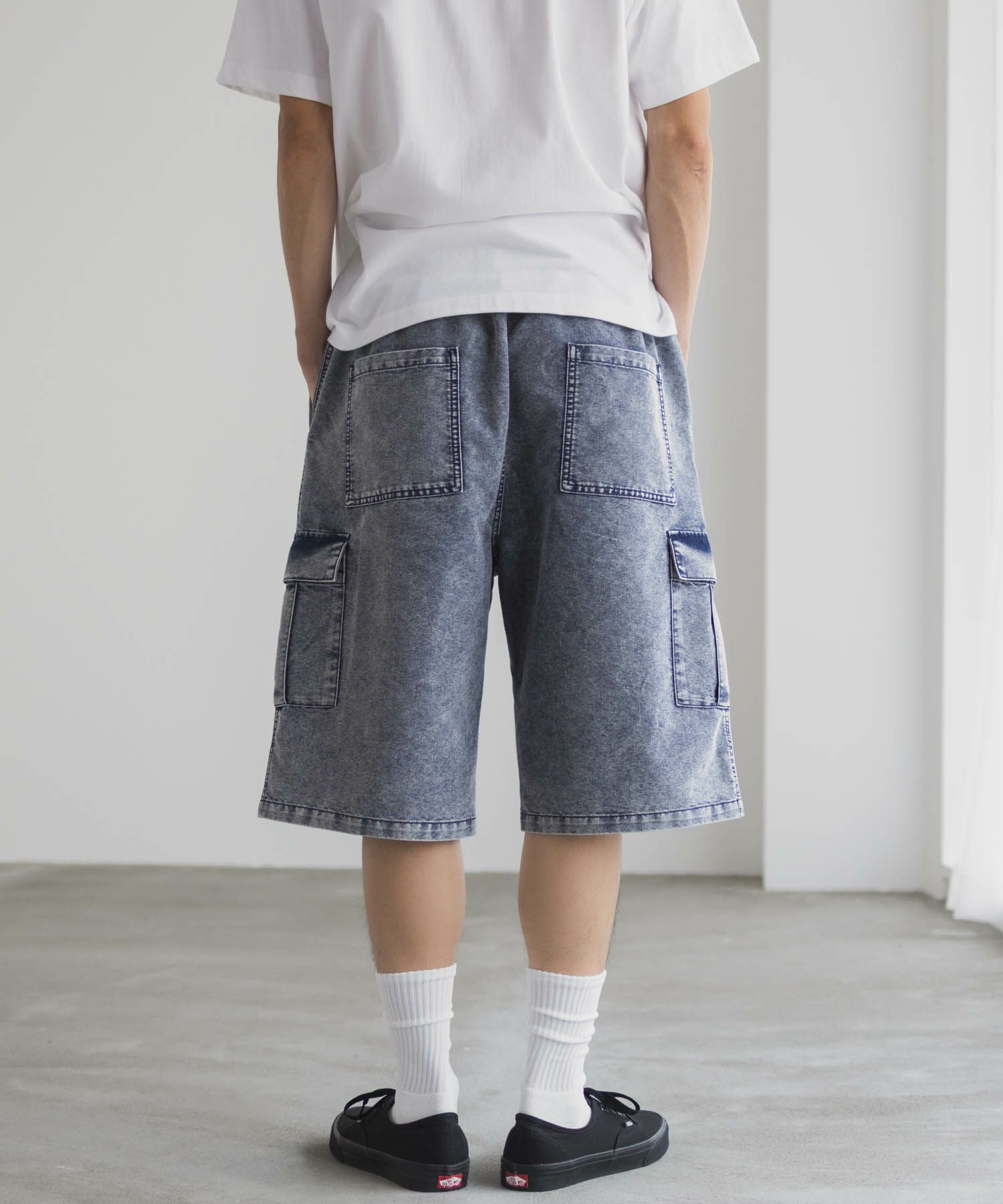 NAVY  デニムカーゴショートパンツ メンズ商品画像-15
