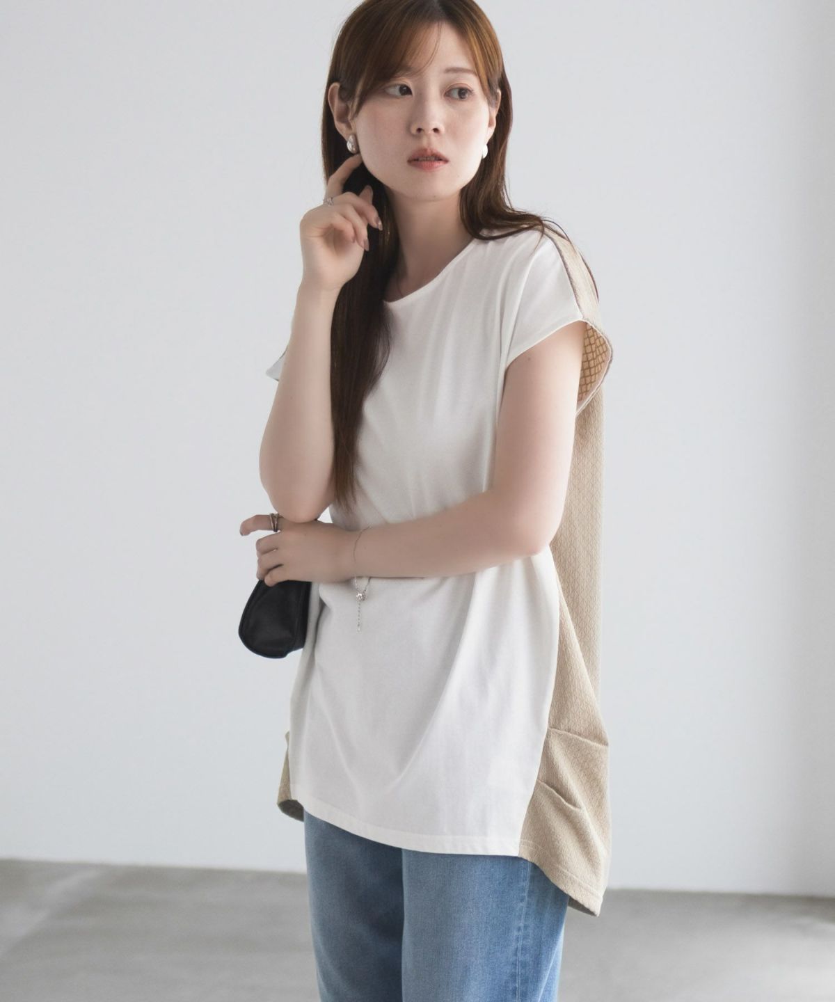 nAvy 異素材フレンチスリーブプルオーバー レディース ネコポス 対応商品