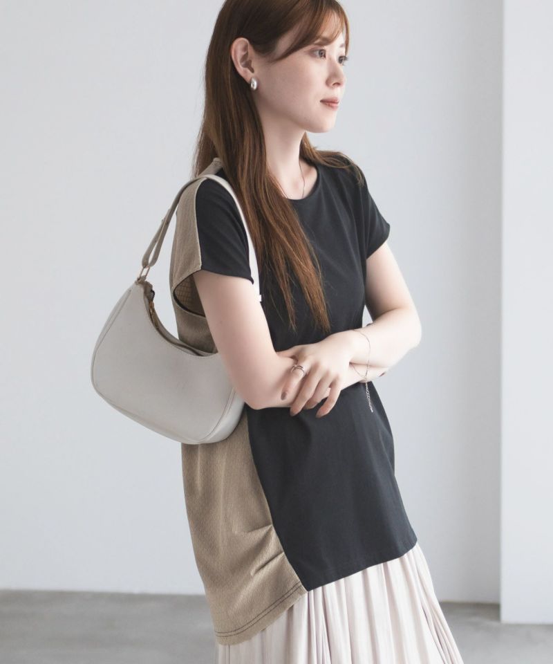 NAVY nAvy 異素材フレンチスリーブプルオーバー レディース メール便 対応商品商品画像-2