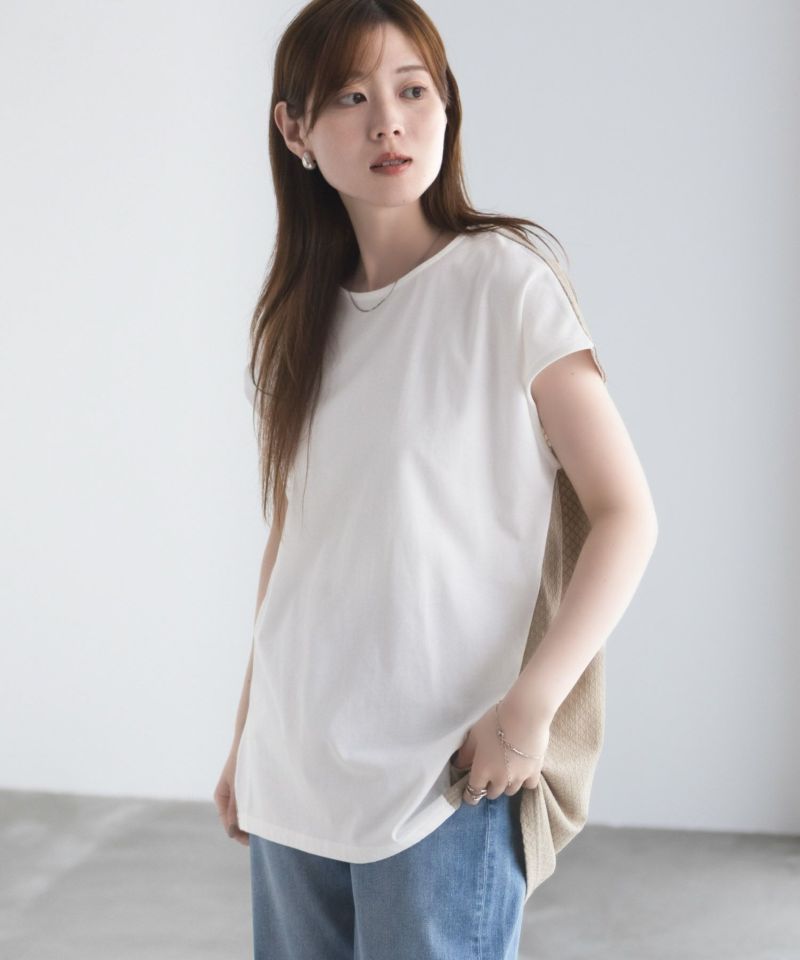 NAVY nAvy 異素材フレンチスリーブプルオーバー レディース メール便 対応商品商品画像-3