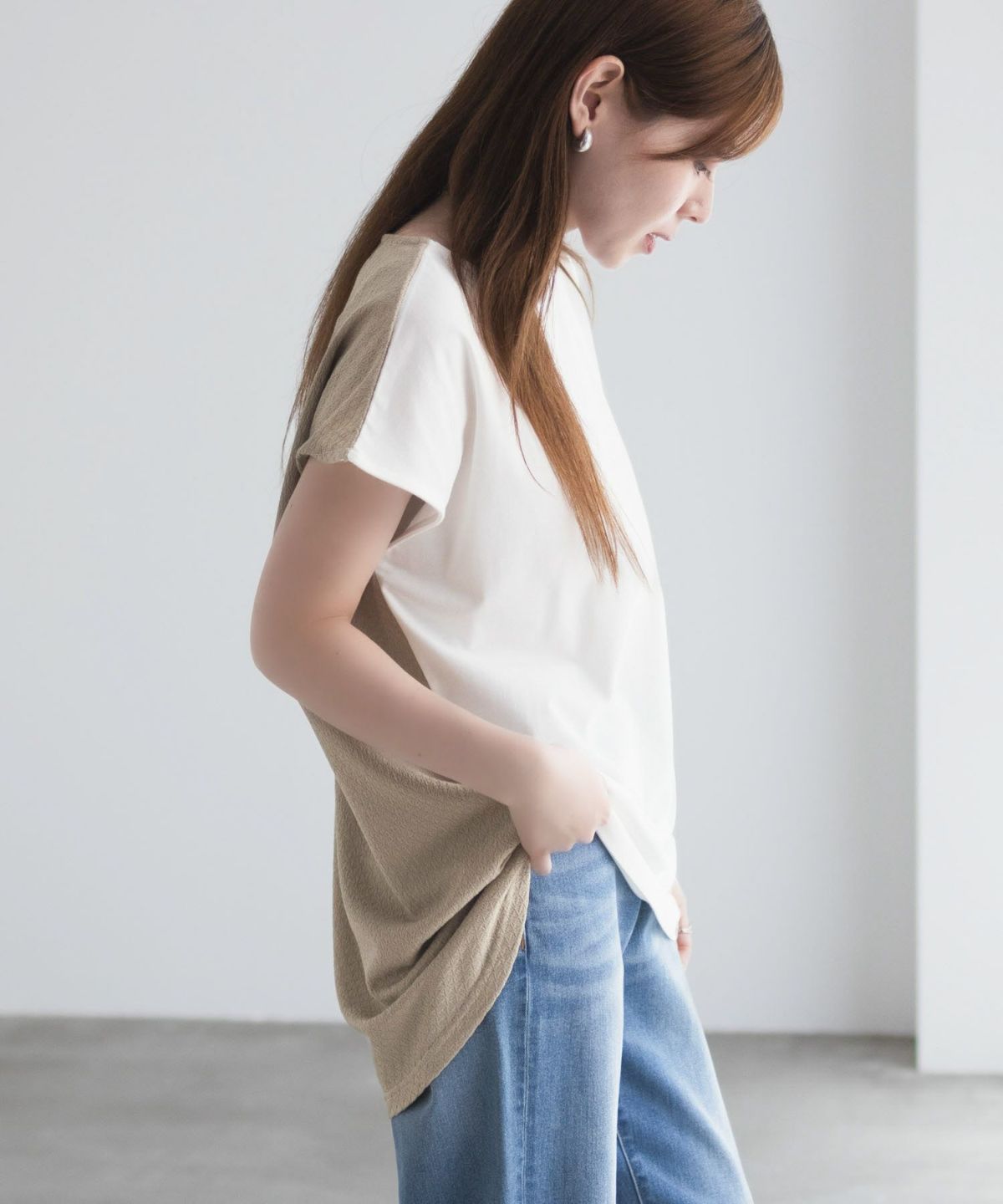 nAvy 異素材フレンチスリーブプルオーバー レディース ネコポス 対応商品