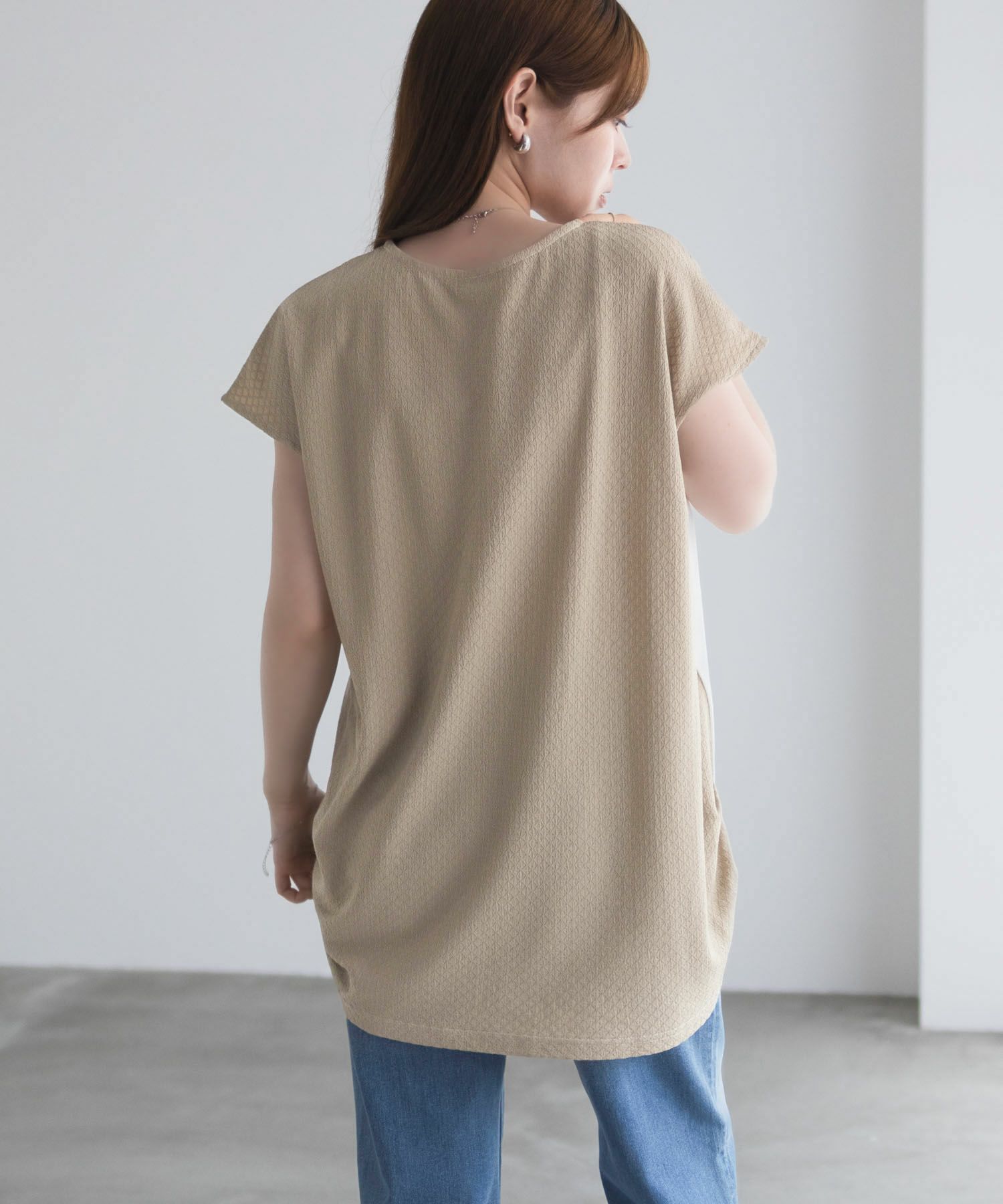 nAvy 異素材フレンチスリーブプルオーバー レディース ネコポス 対応商品