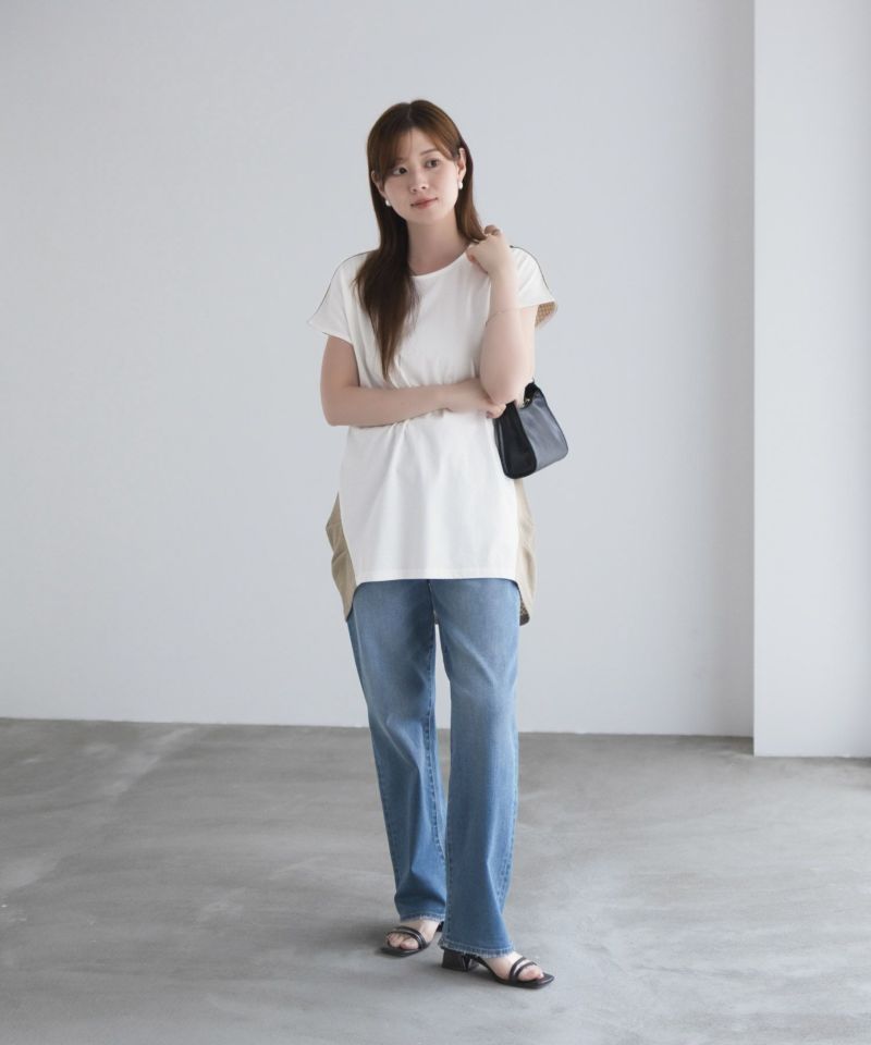 NAVY nAvy 異素材フレンチスリーブプルオーバー レディース メール便 対応商品商品画像-8