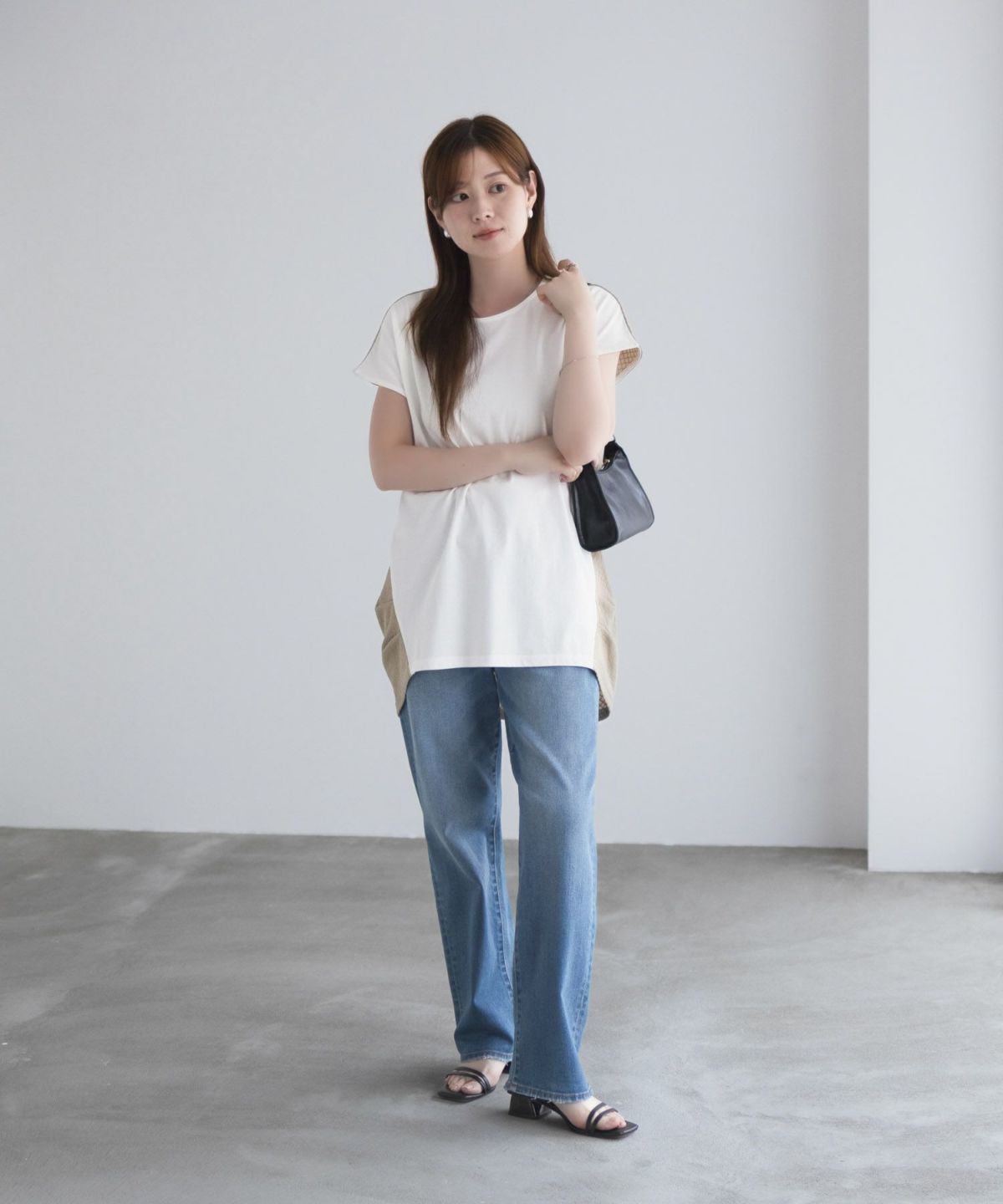 nAvy 異素材フレンチスリーブプルオーバー レディース ネコポス 対応商品