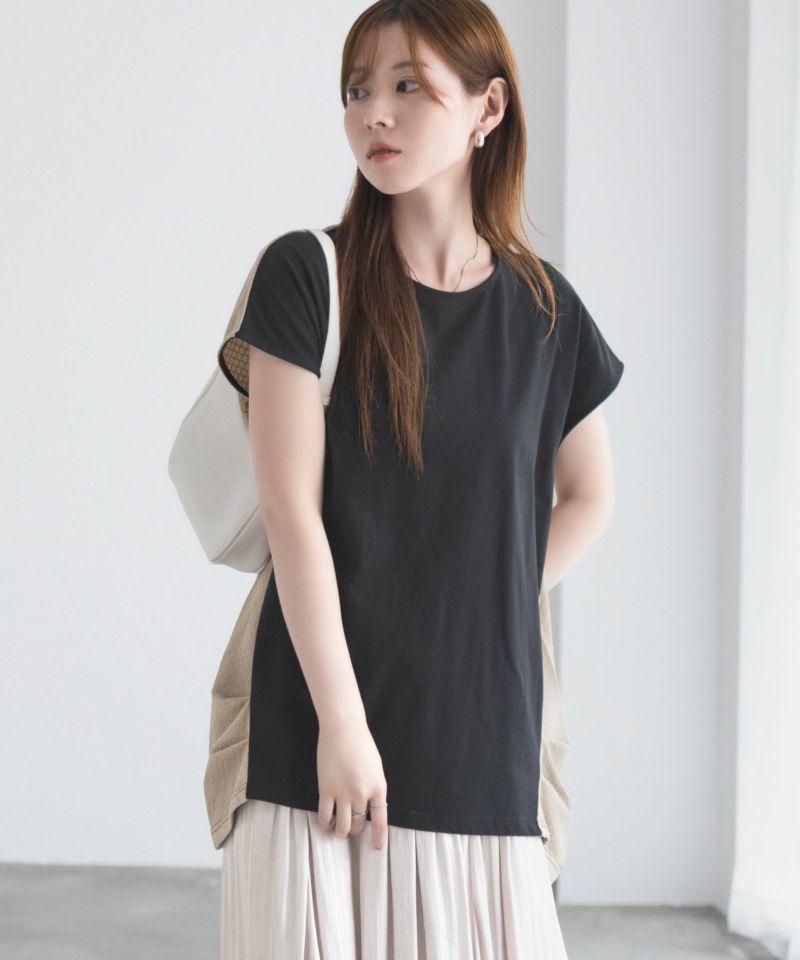 NAVY  nAvy 異素材フレンチスリーブプルオーバー レディース メール便 対応商品商品画像-10