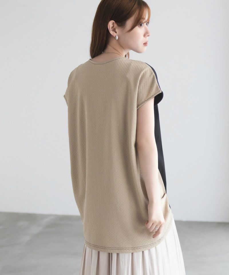 NAVY  nAvy 異素材フレンチスリーブプルオーバー レディース メール便 対応商品商品画像-11