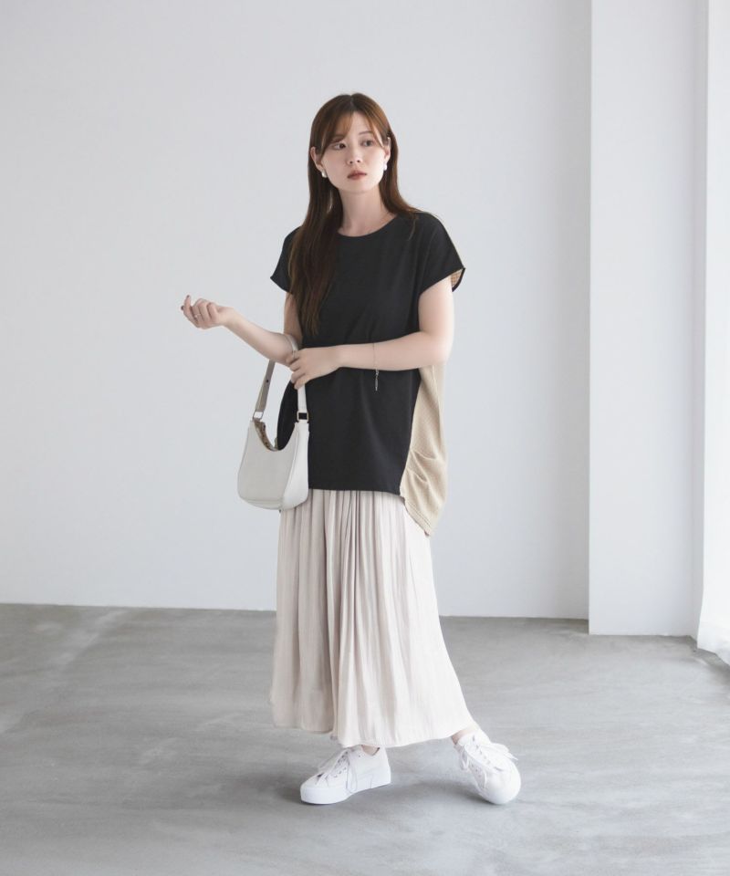 NAVY nAvy 異素材フレンチスリーブプルオーバー レディース メール便 対応商品商品画像-12