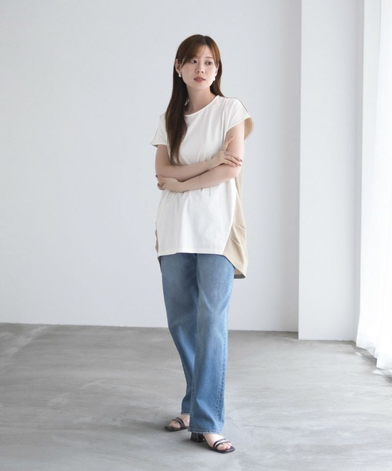 NAVY  nAvy 異素材フレンチスリーブプルオーバー レディース メール便 対応商品商品画像-18