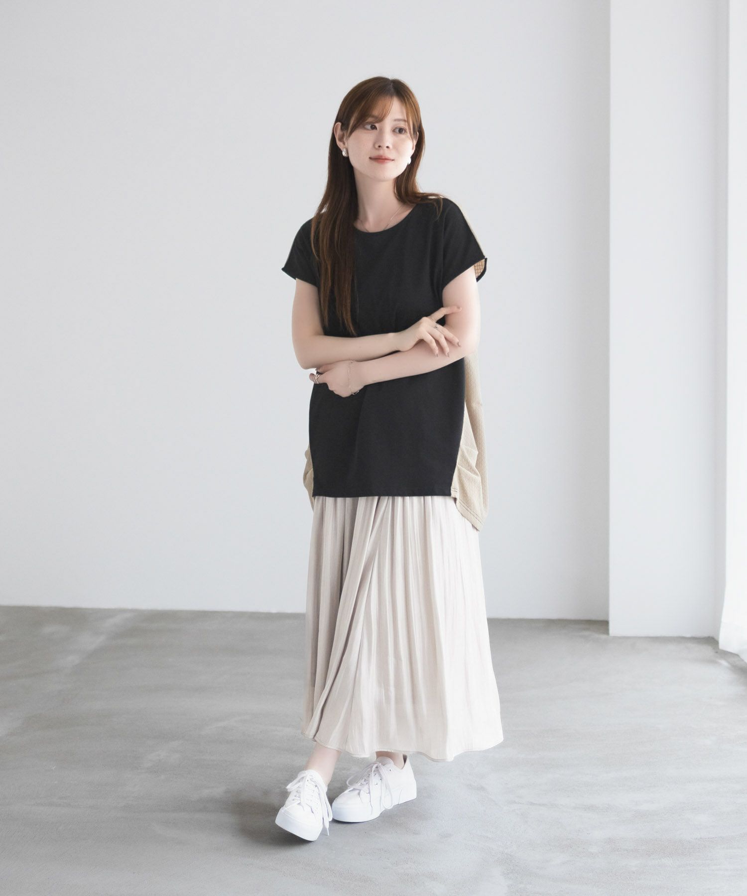 nAvy 異素材フレンチスリーブプルオーバー レディース ネコポス 対応商品