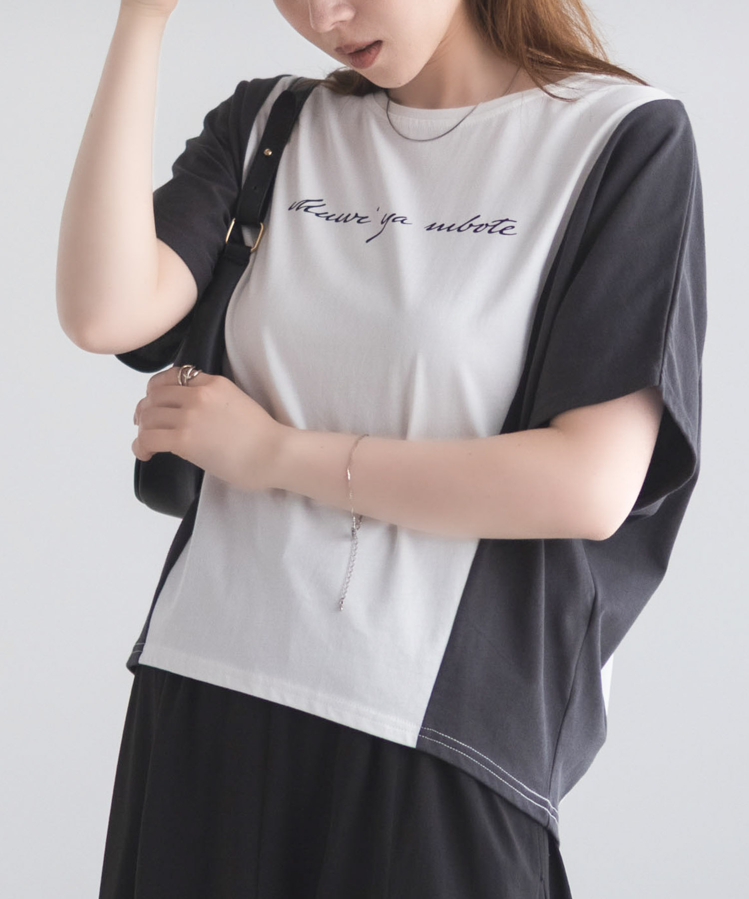 NAVY  nAvy 切替ドルマンTシャツ レディース メール便 対応商品商品画像-2