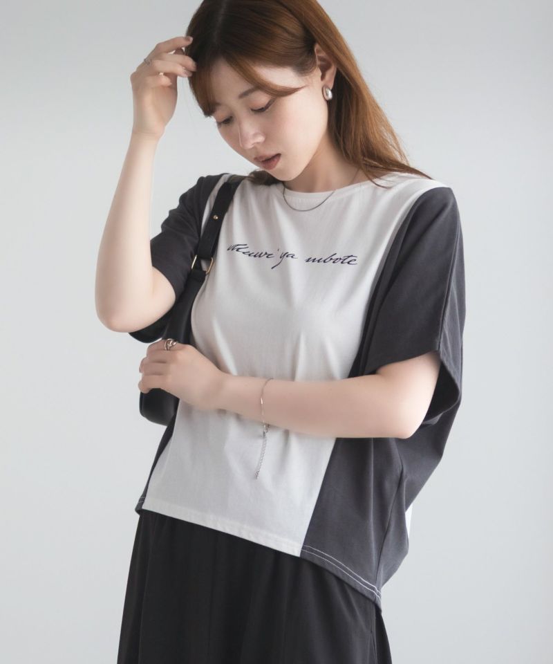 NAVY nAvy 切替ドルマンTシャツ レディース メール便 対応商品商品画像-2