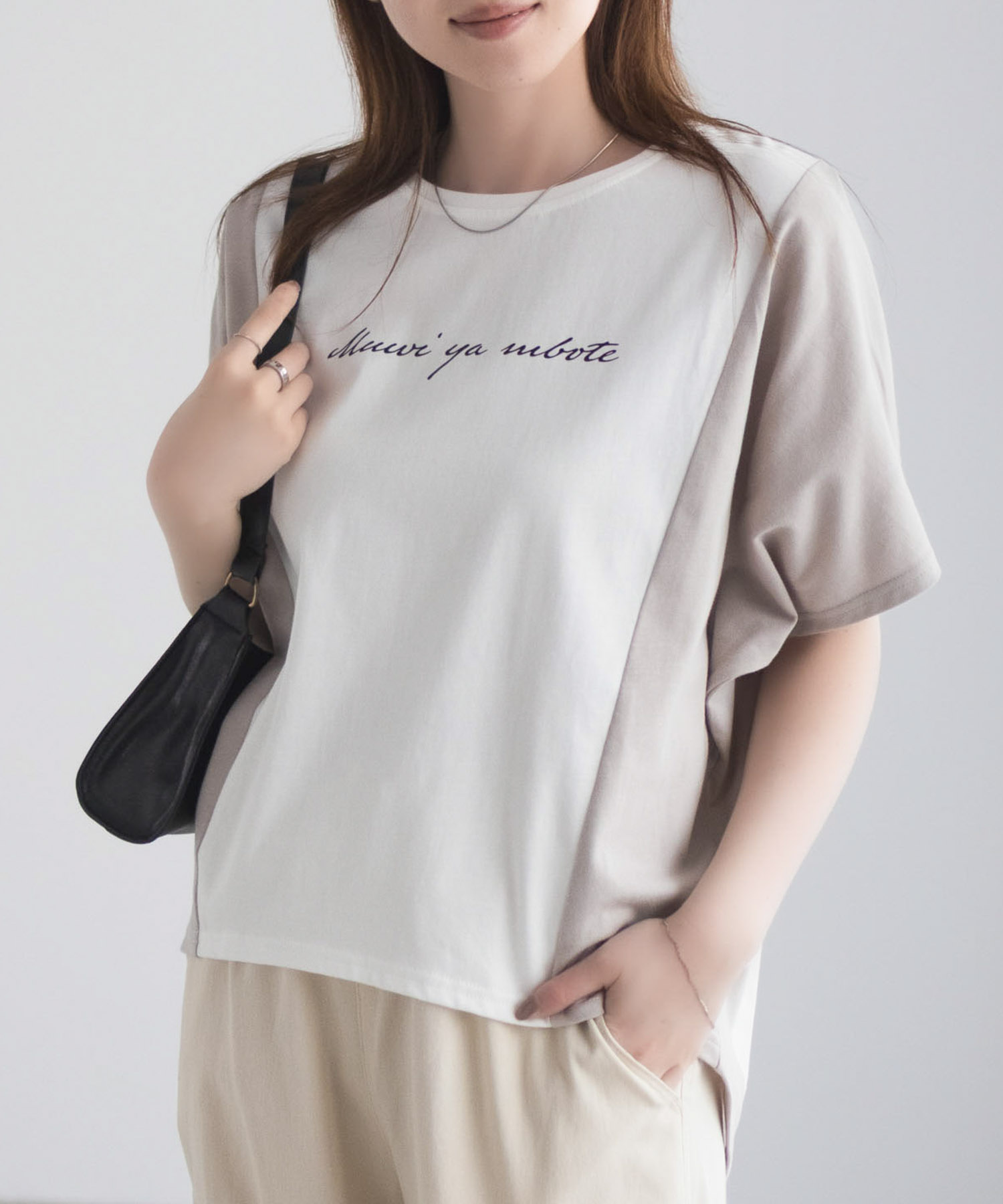 NAVY nAvy 切替ドルマンTシャツ レディース メール便 対応商品商品サムネイル-3