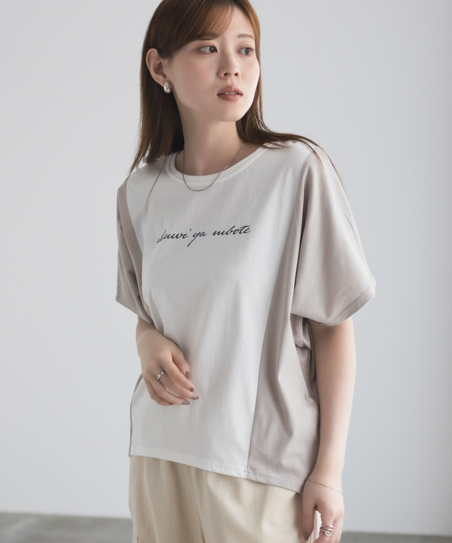 nAvy 切替ドルマンTシャツ レディース ネコポス 対応商品