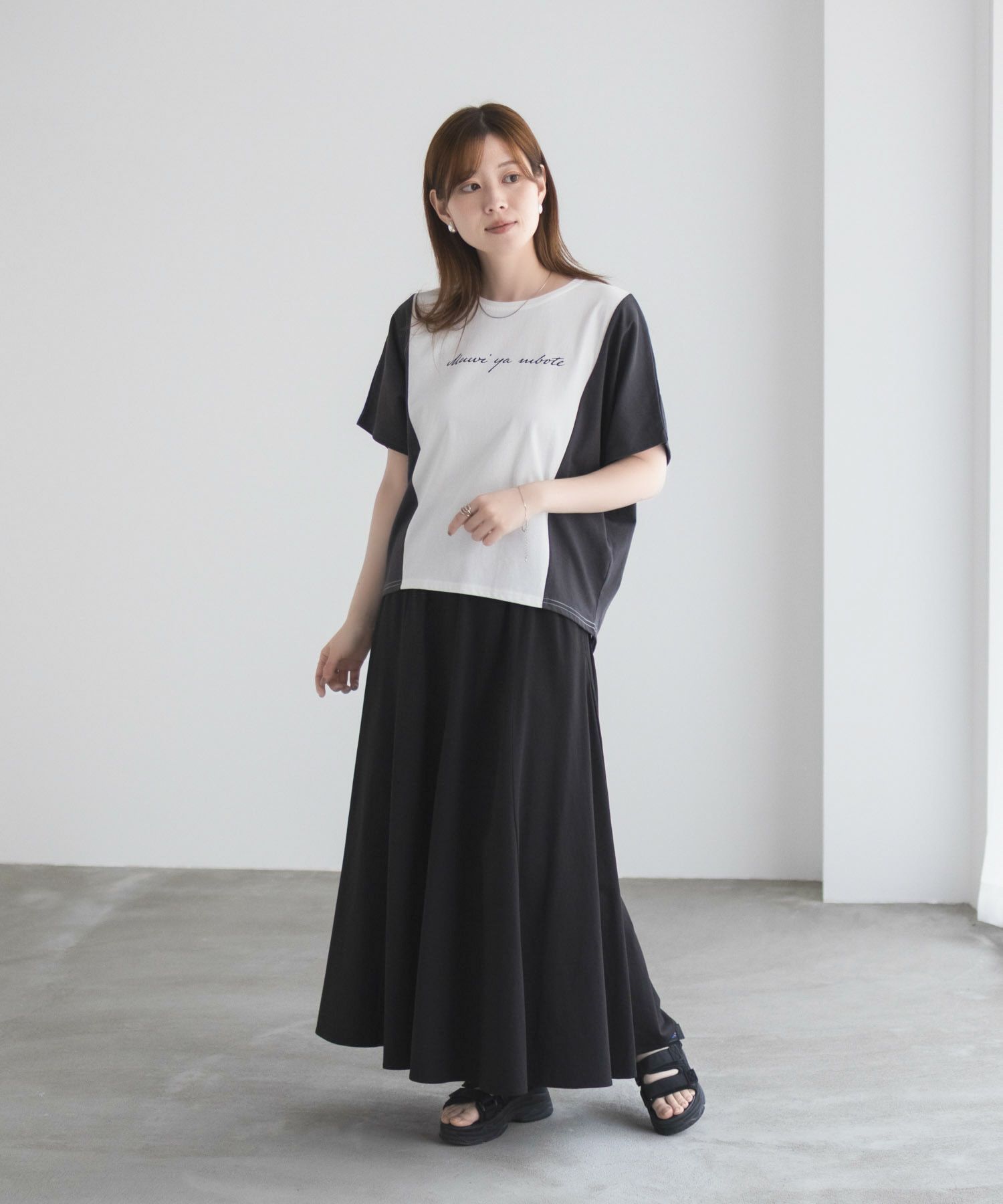 nAvy 切替ドルマンTシャツ レディース ネコポス 対応商品