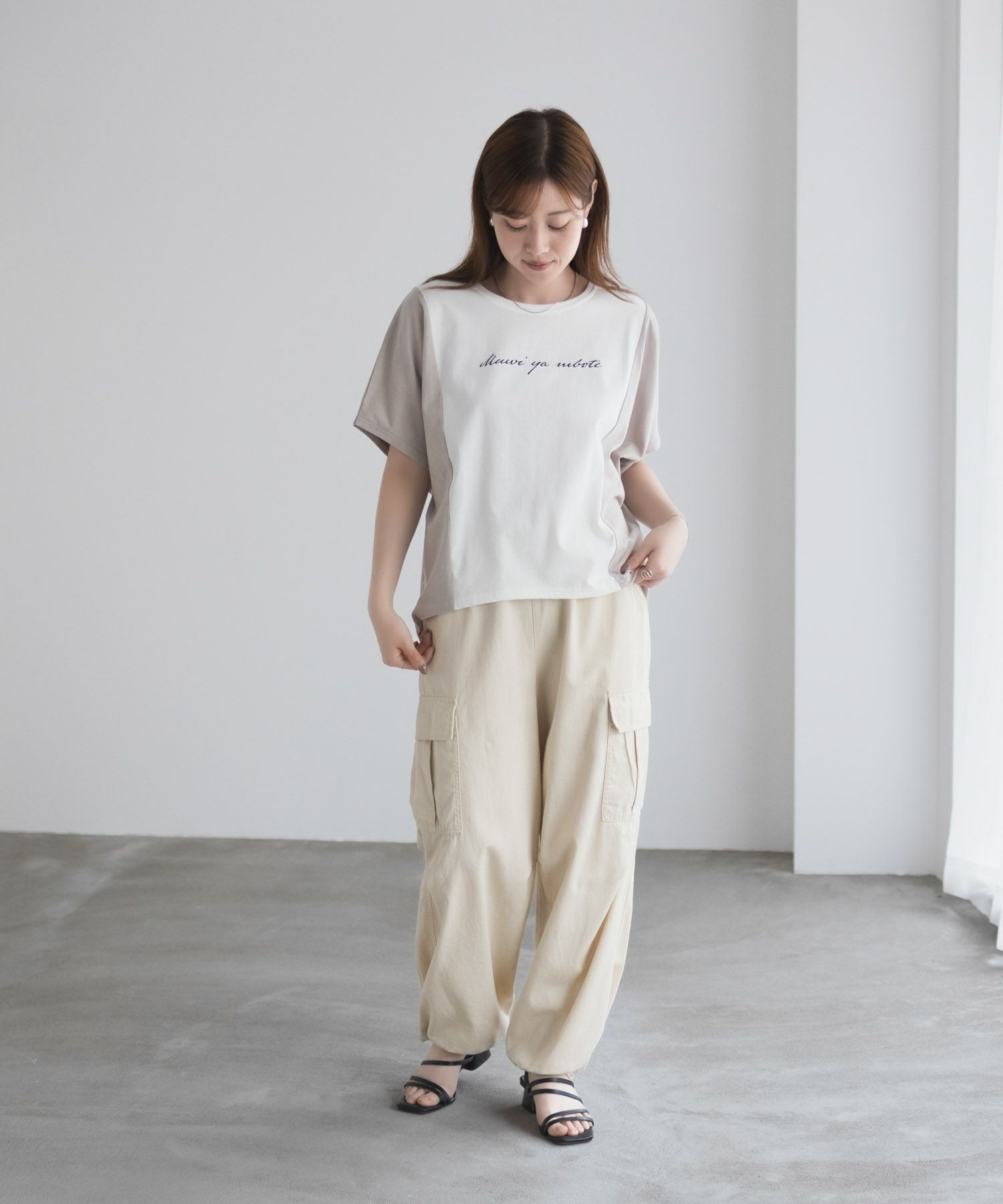 NAVY  nAvy 切替ドルマンTシャツ レディース メール便 対応商品商品画像-29